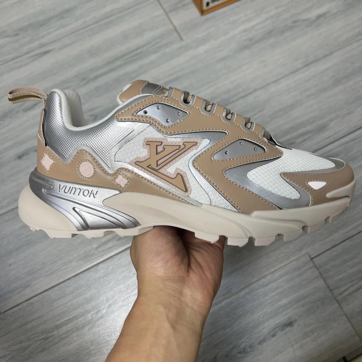 LV Runner Tatic Khaki Silver Color