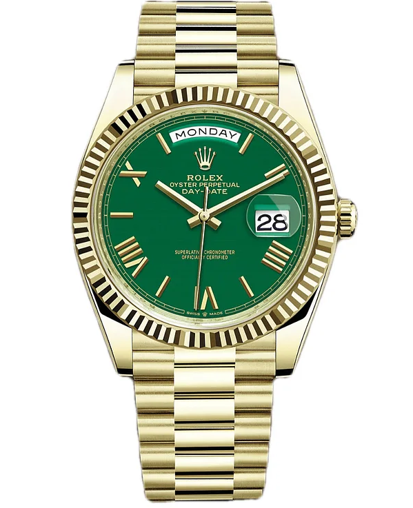 The Rolex Day-Date 40 With Green Lacquered Dial 228238【1:1 Replica】