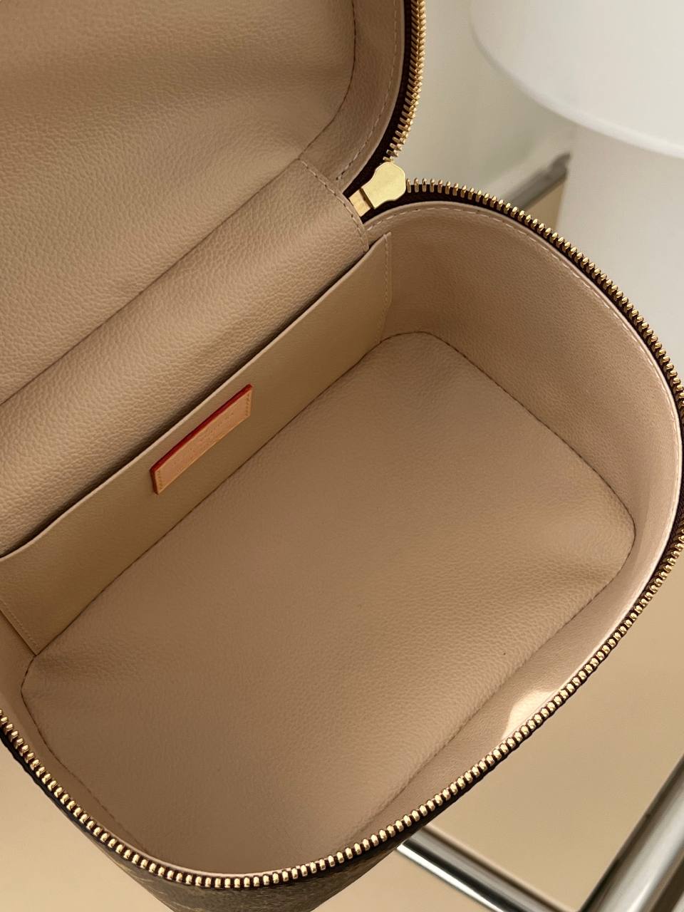 Louis Vuitton Classic Monogram Coated Canvas Leather Handheld Vanity Cosmetic Case