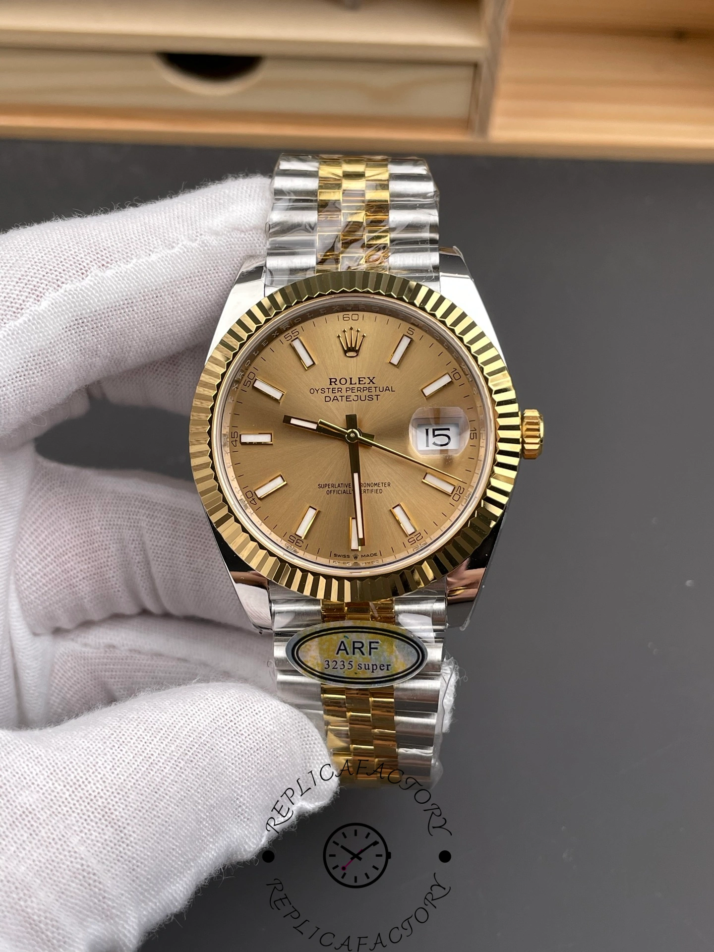 Rolex Datejust 126333 0010 Champagne Index Jubilee 41mm Two Tone Steel