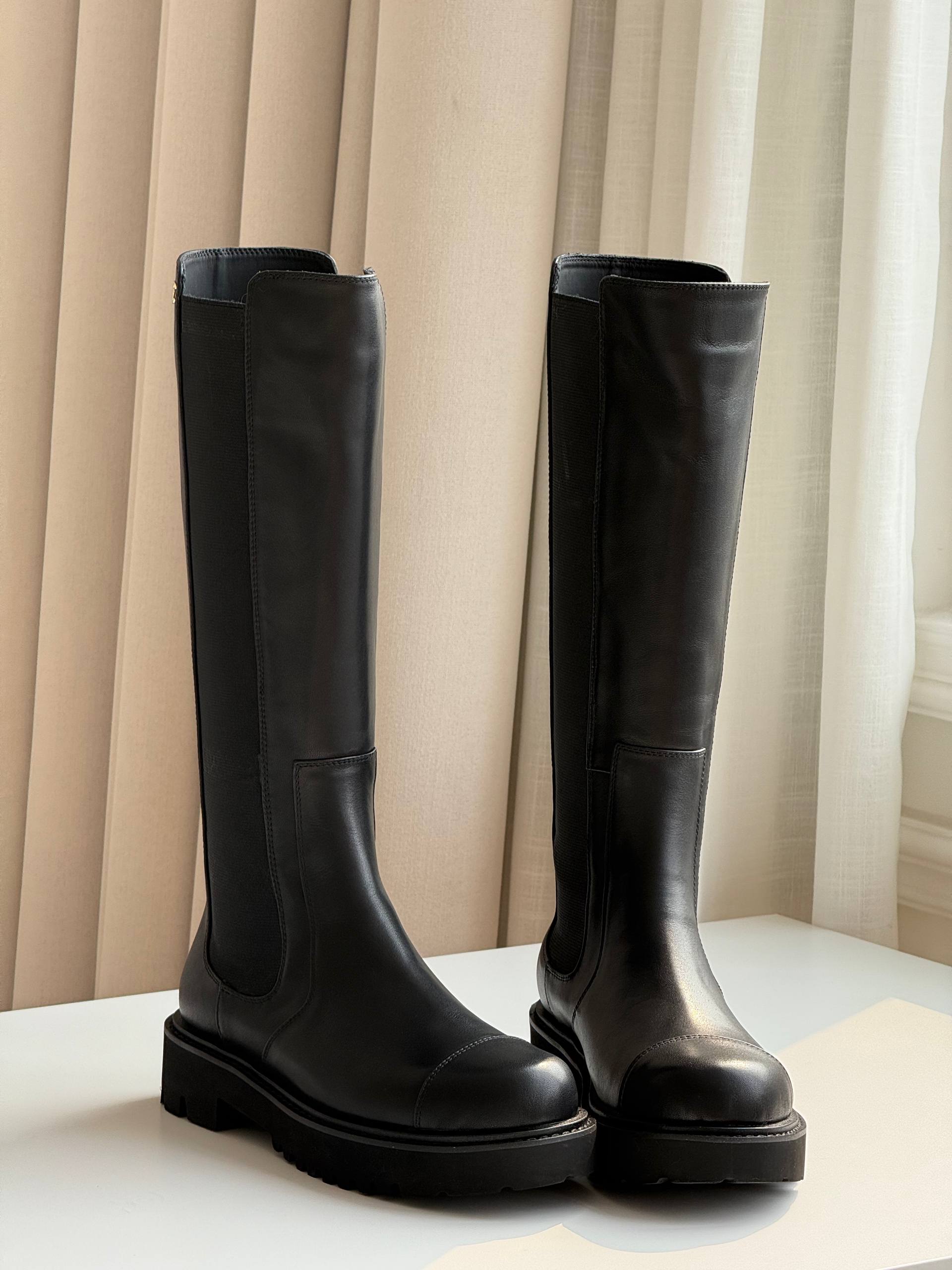Dior Side Elastic Tall Platform Chelsea Boots