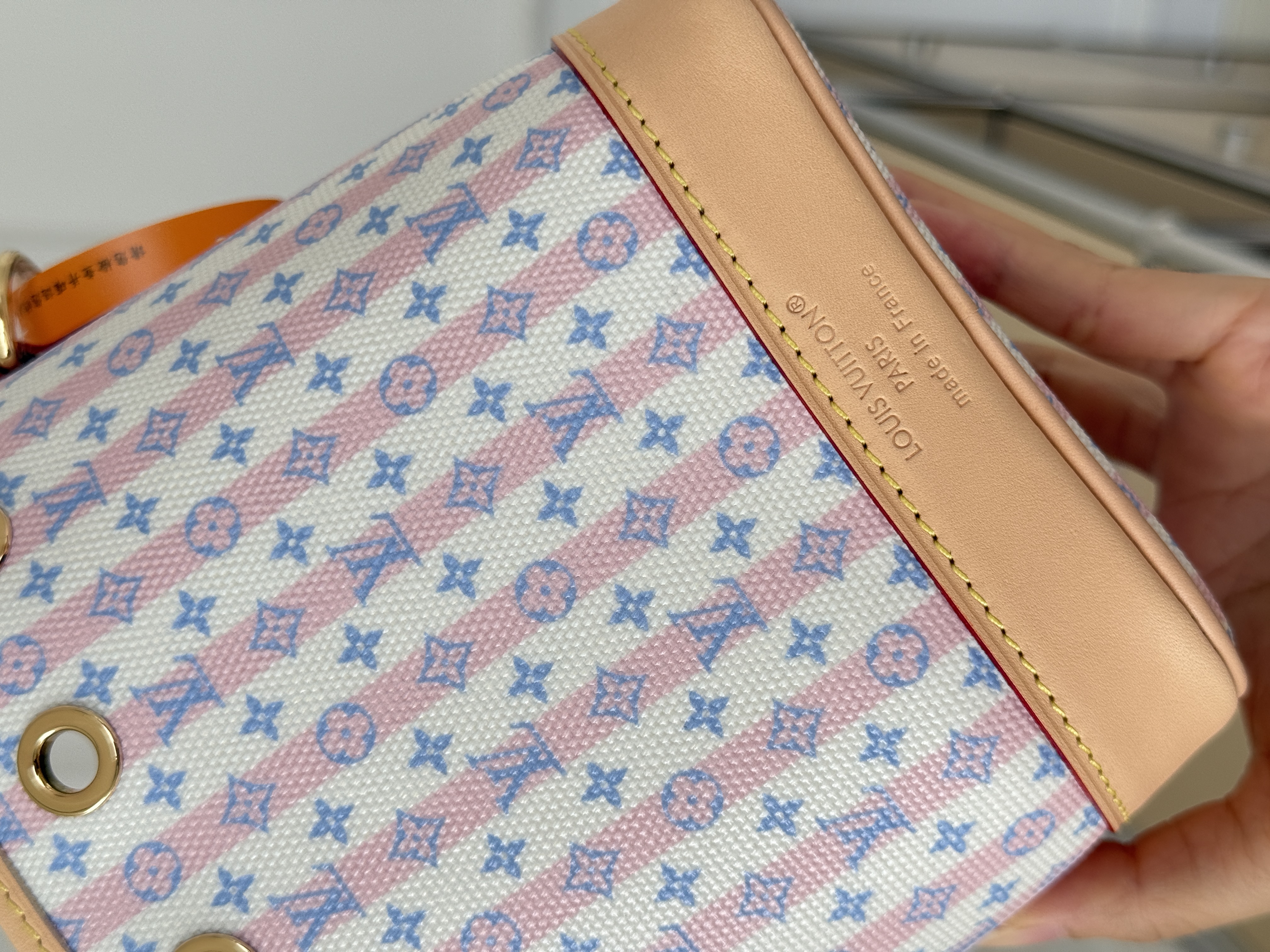 Louis Vuitton Pink Stripes Limited Print Mini Drawstring Bucket Bag