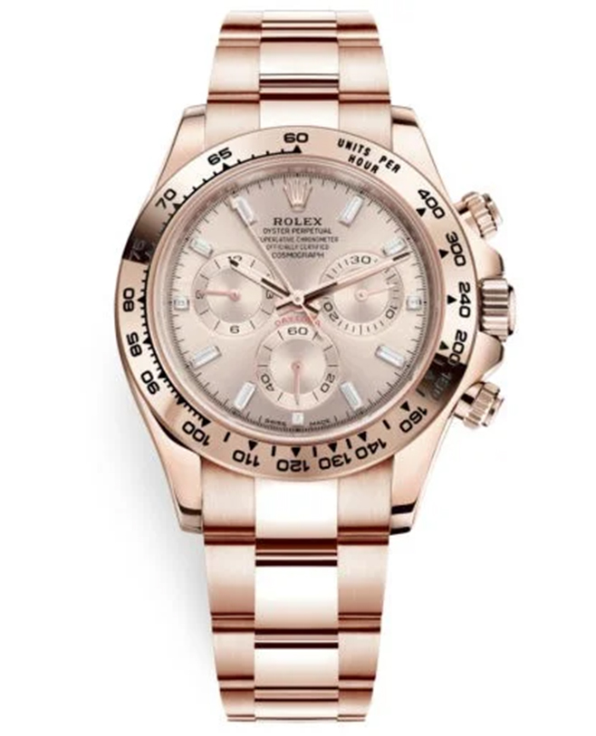 Rolex Cosmograph Daytona 116505 Baguette Dial Everose Gold Watch【1:1 Replica】