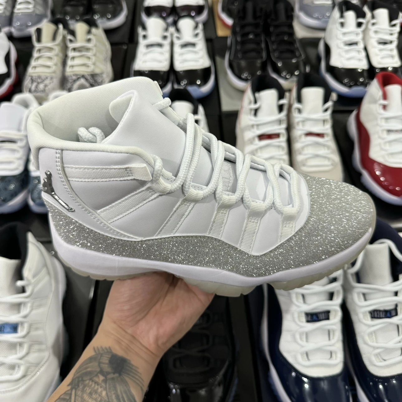 Air Jordan 11 Retro High Galaxy white with Sliver Color Logo