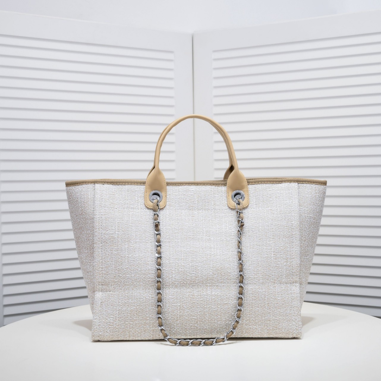 Chanel Canvas Beach Handbag Crossbody Bag