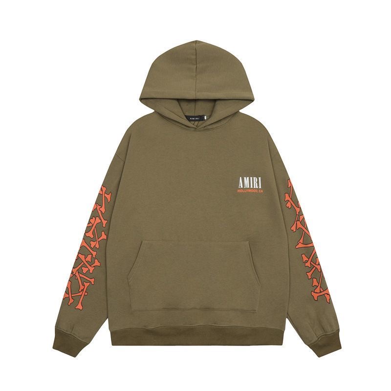 Amiri bone letter print fleece-lined hooded sweatshirt and sweatpants sport set