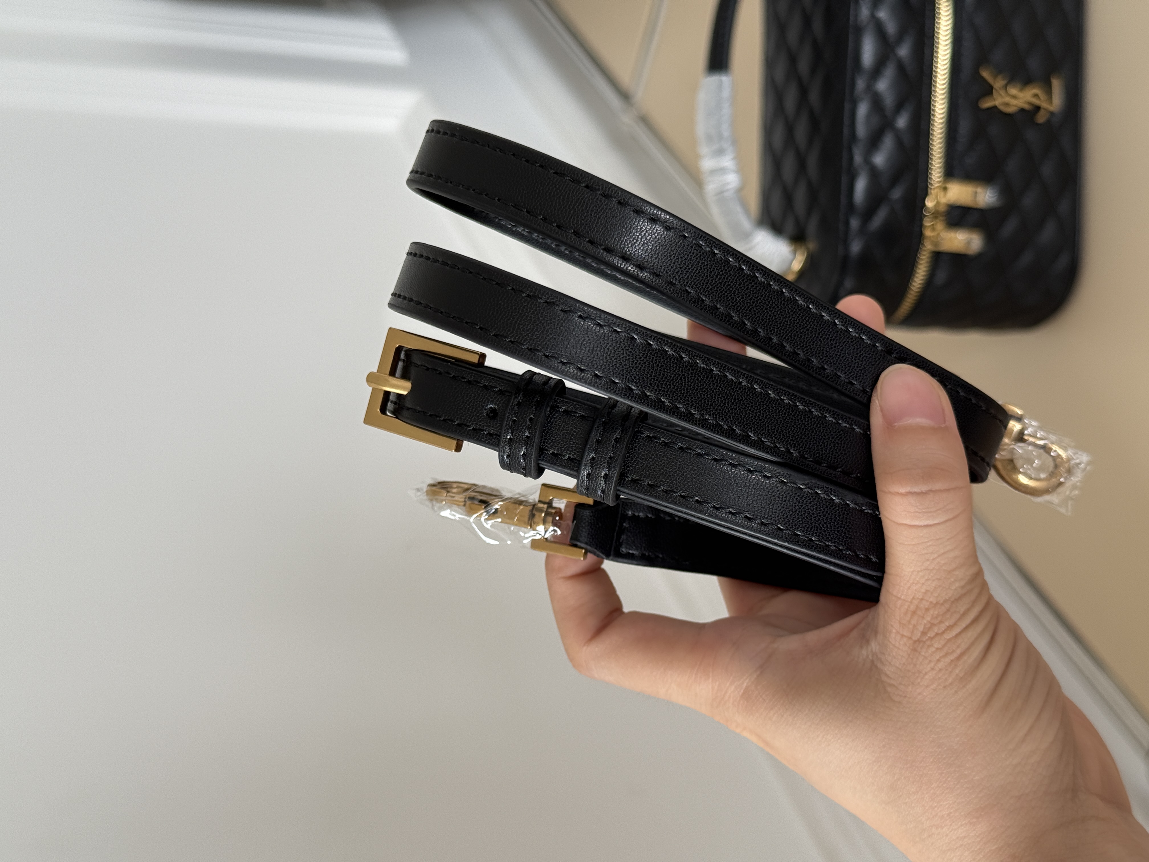 Yves Saint Laurent Gaby Quilted Lambskin Vanity Case Handbag