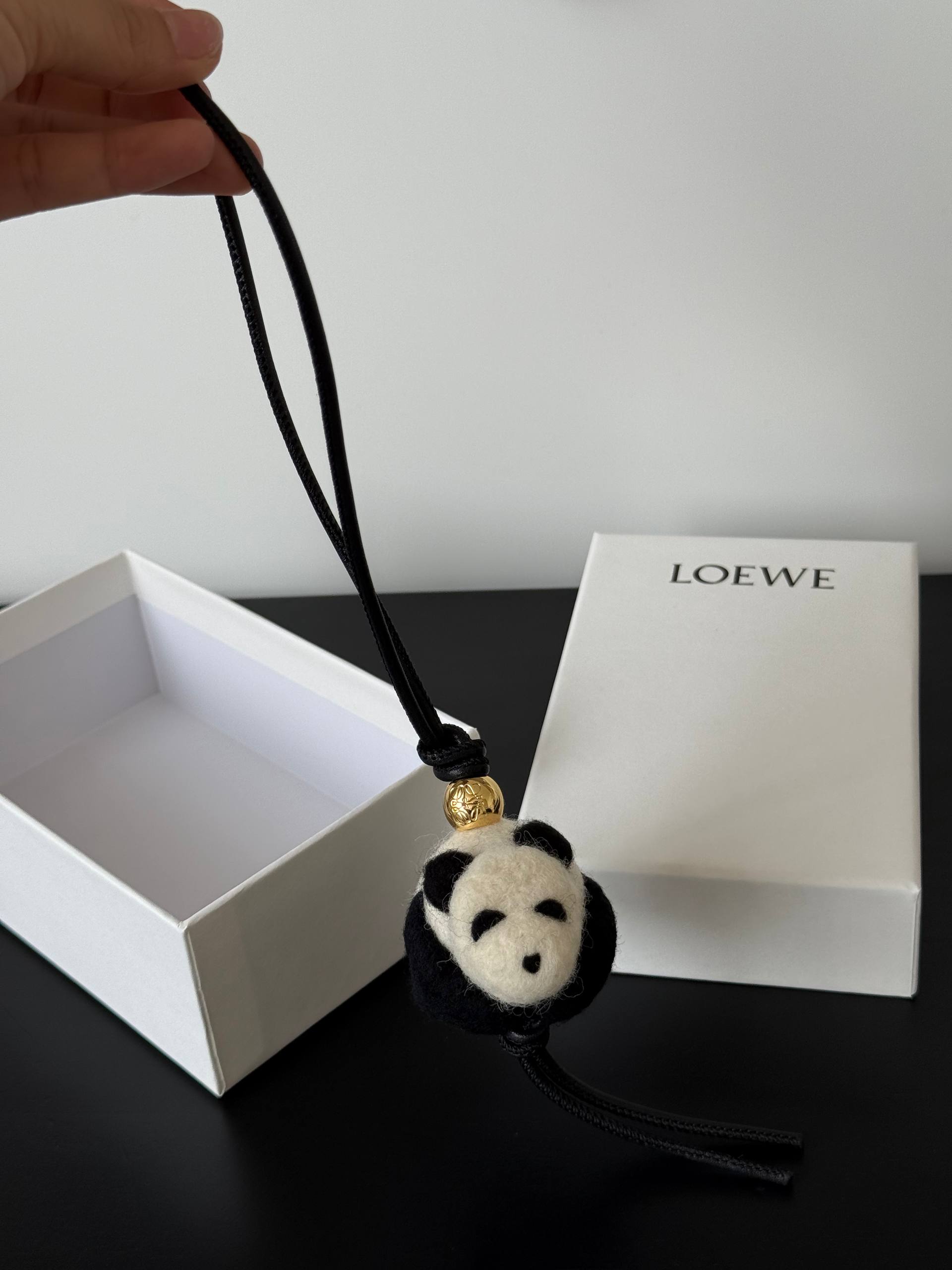 LOEWE Wool Panda Bag Charm Key Pendant