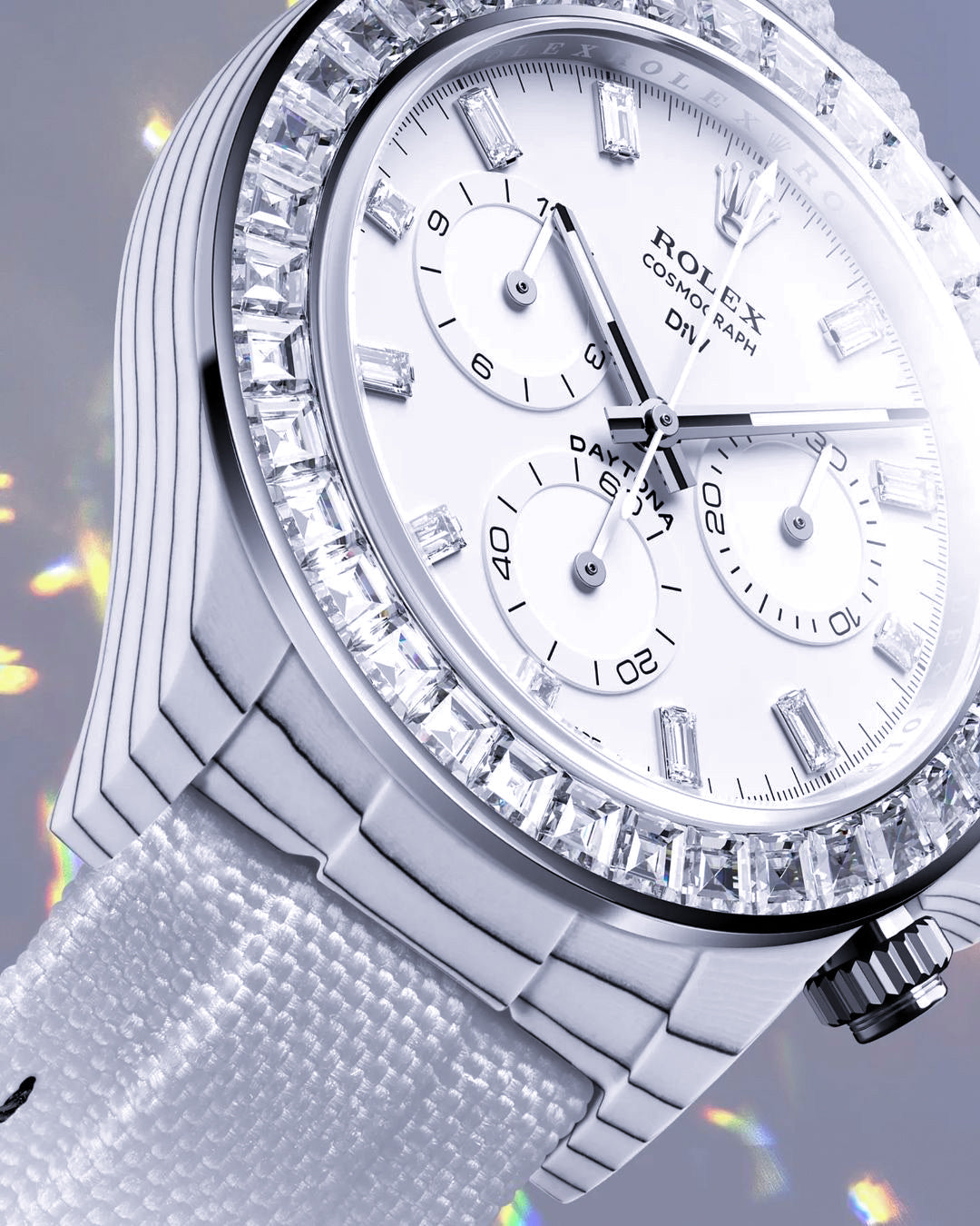 DiW Rolex Rainbow Daytona CRYSTAL In Quartz Fiber【1:1 Replica】
