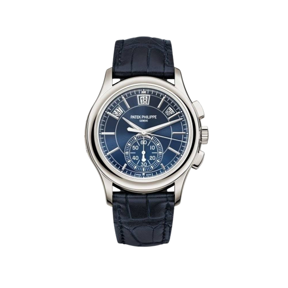 Patek Philippe Flyback Chronograph Annual Calendar Platinum Blue Dial 5905P-001【1:1 Replica】