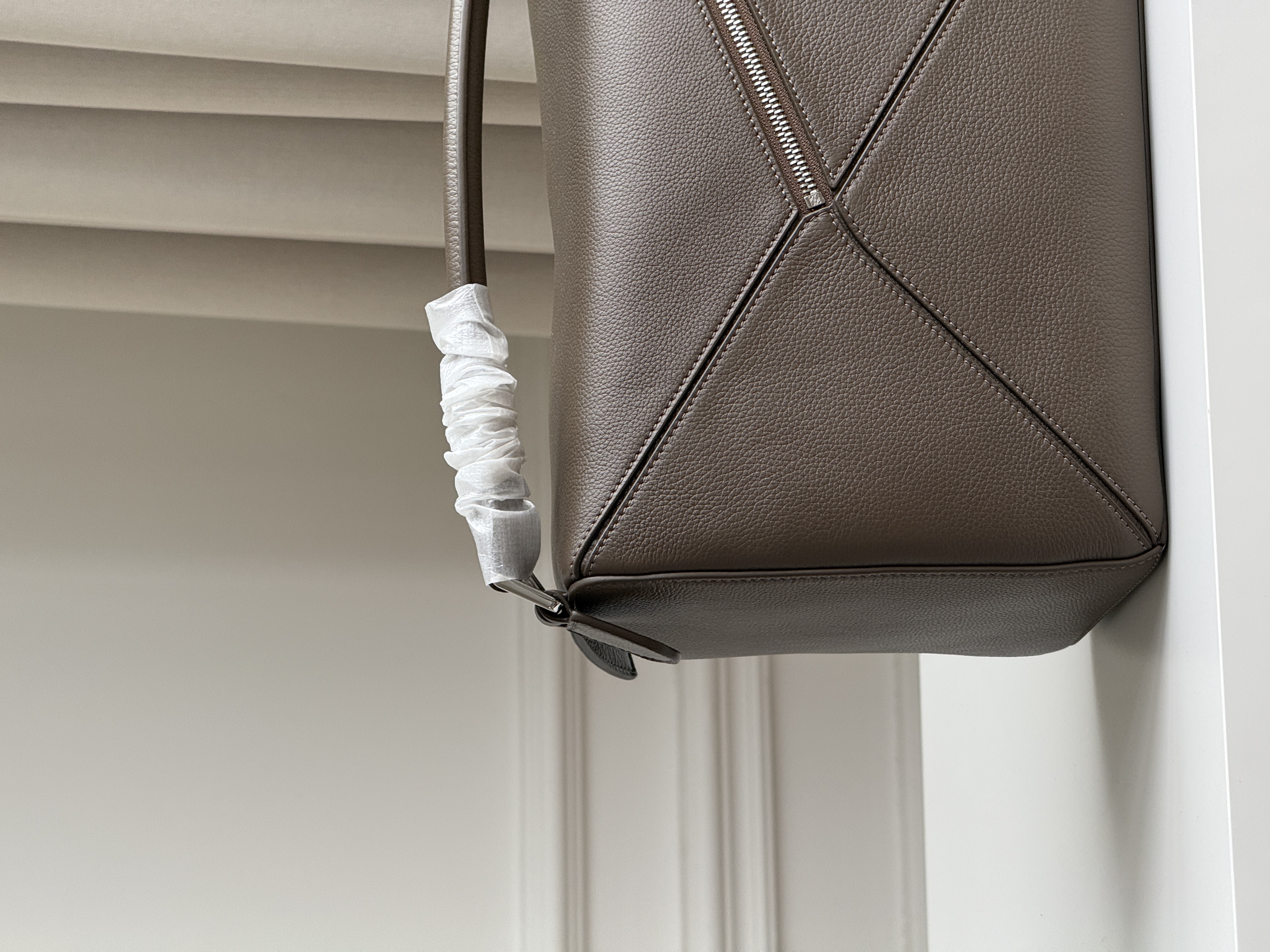 Taupe Grey Perfection   LOEWE Puzzle Geometric Bag