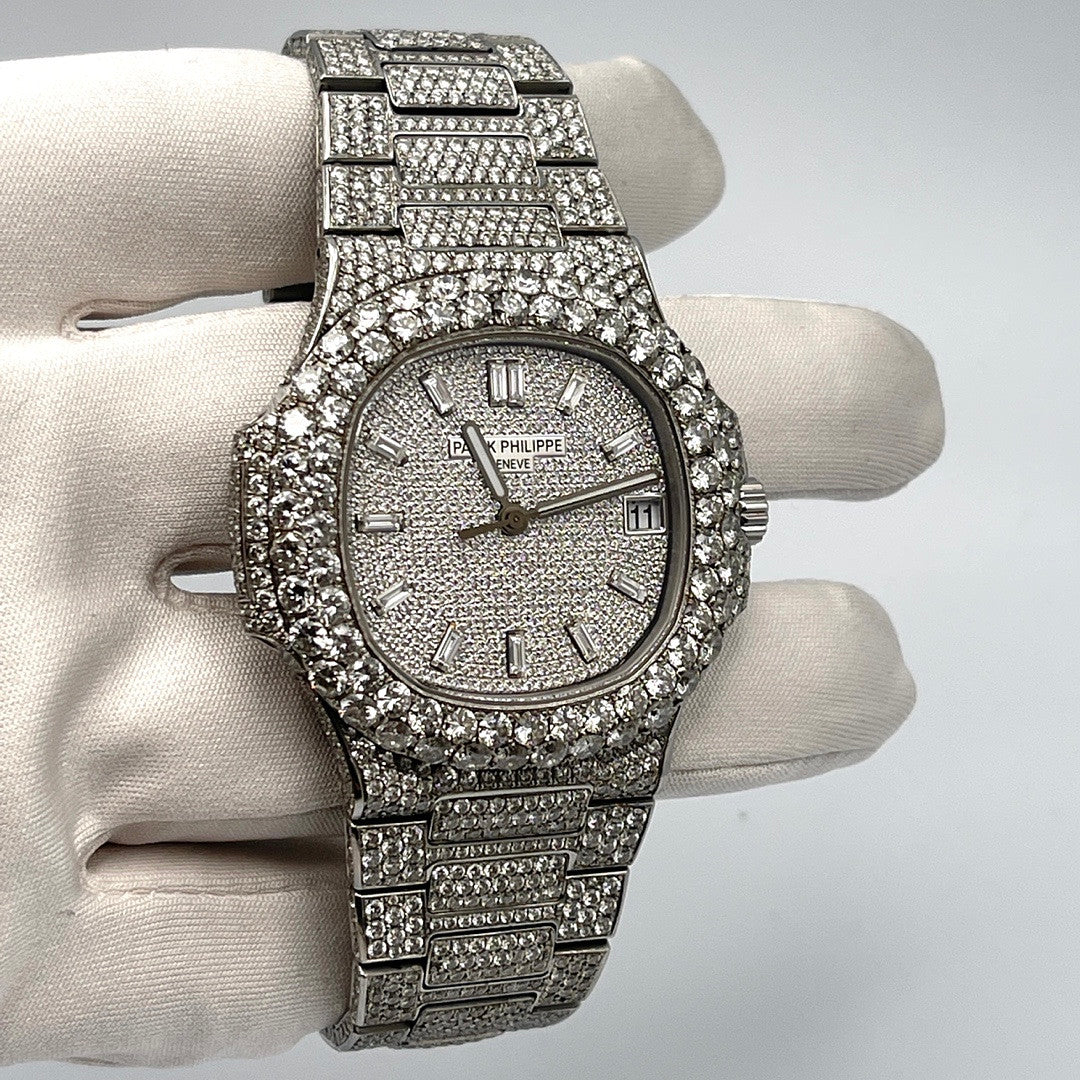 Patek Philippe Nautilus Stainless Steel After Market Diamond Paved 5711/1A-011【1:1 Replica】