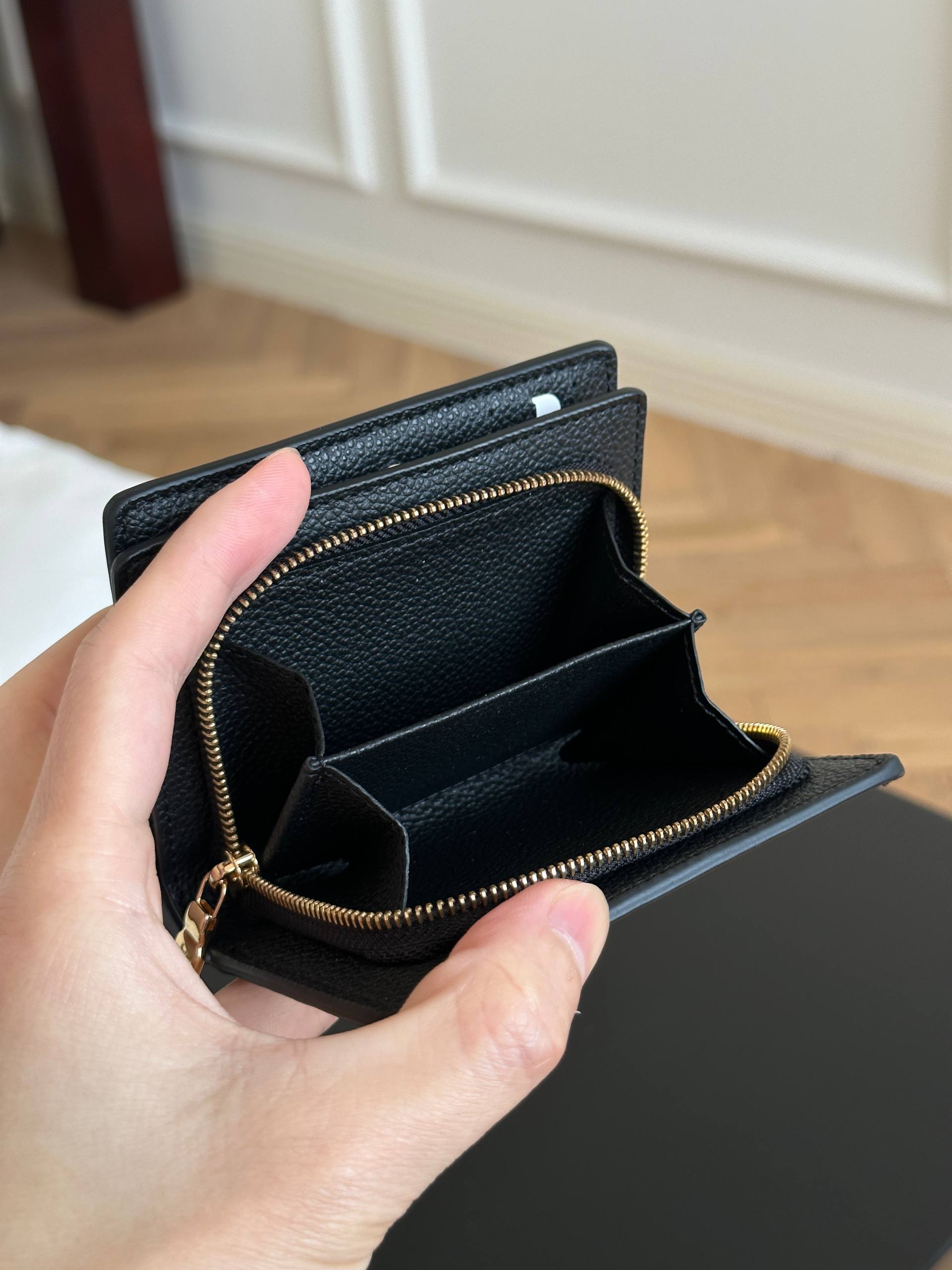 Louis Vuitton Black Monogram Embossed Grain Leather Compact Wallet