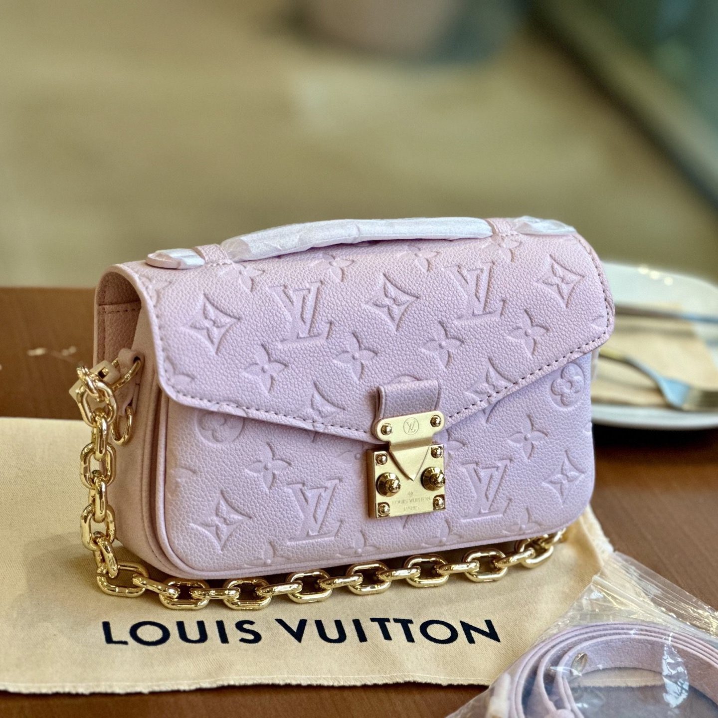 POCHETTE METIS EAST WEST PINK 21X6X13CM