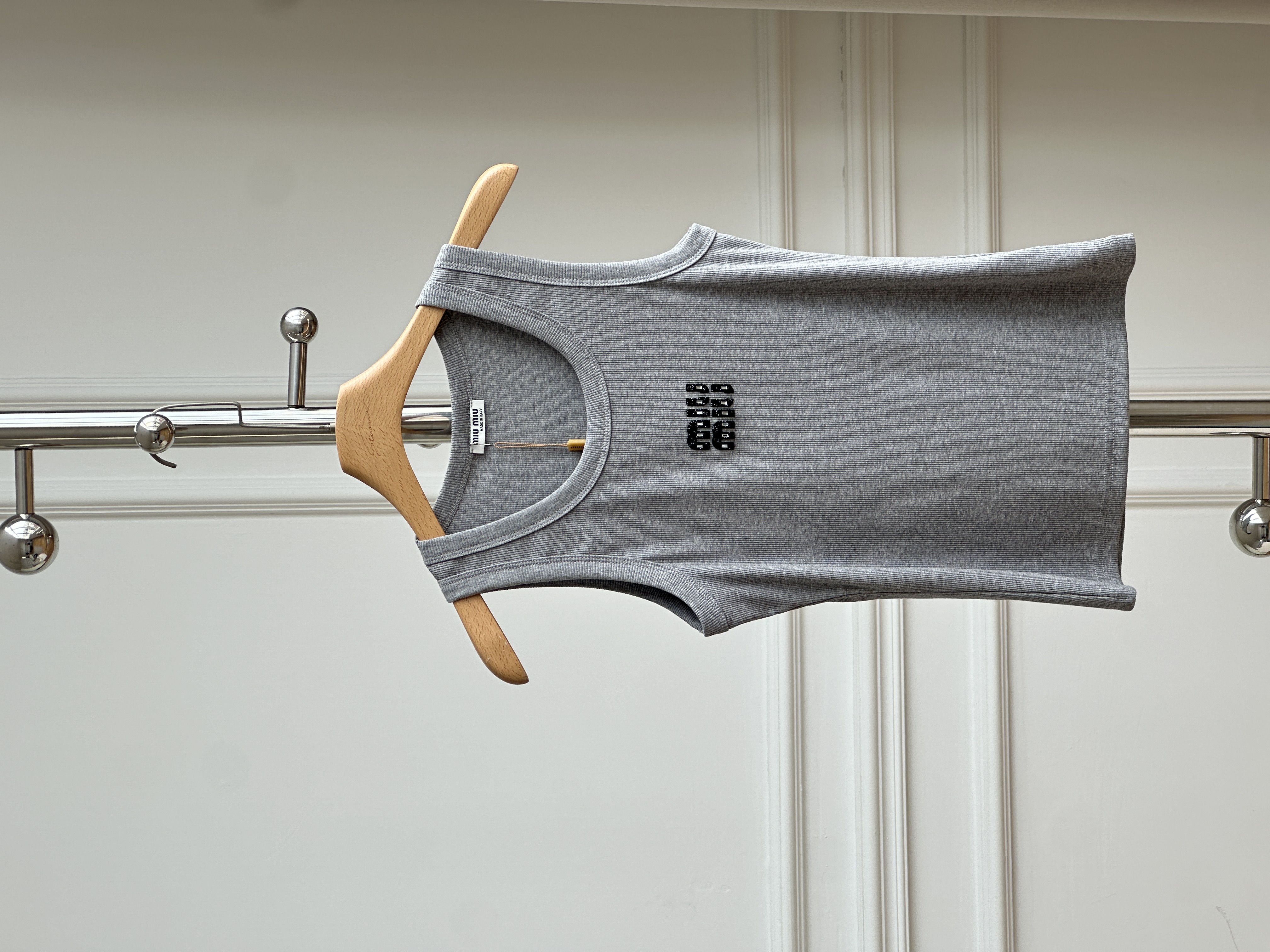 Miu Miu Logo Ribbed Tank Top