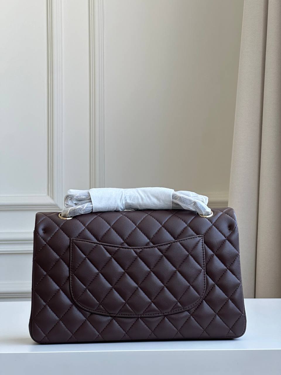 Chanel Classic Flap (CF) in Dark Brown Lambskin