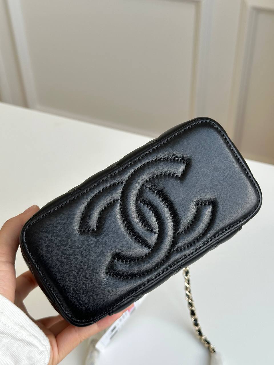 CHANEL Classic Quilted Vanity Case / Small Handle Bag