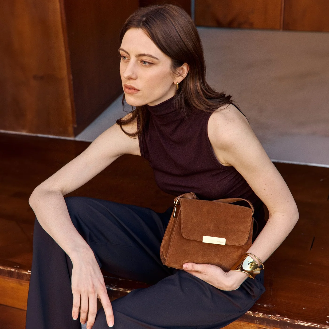 Mini Amelot  - Cuir Velours Camel