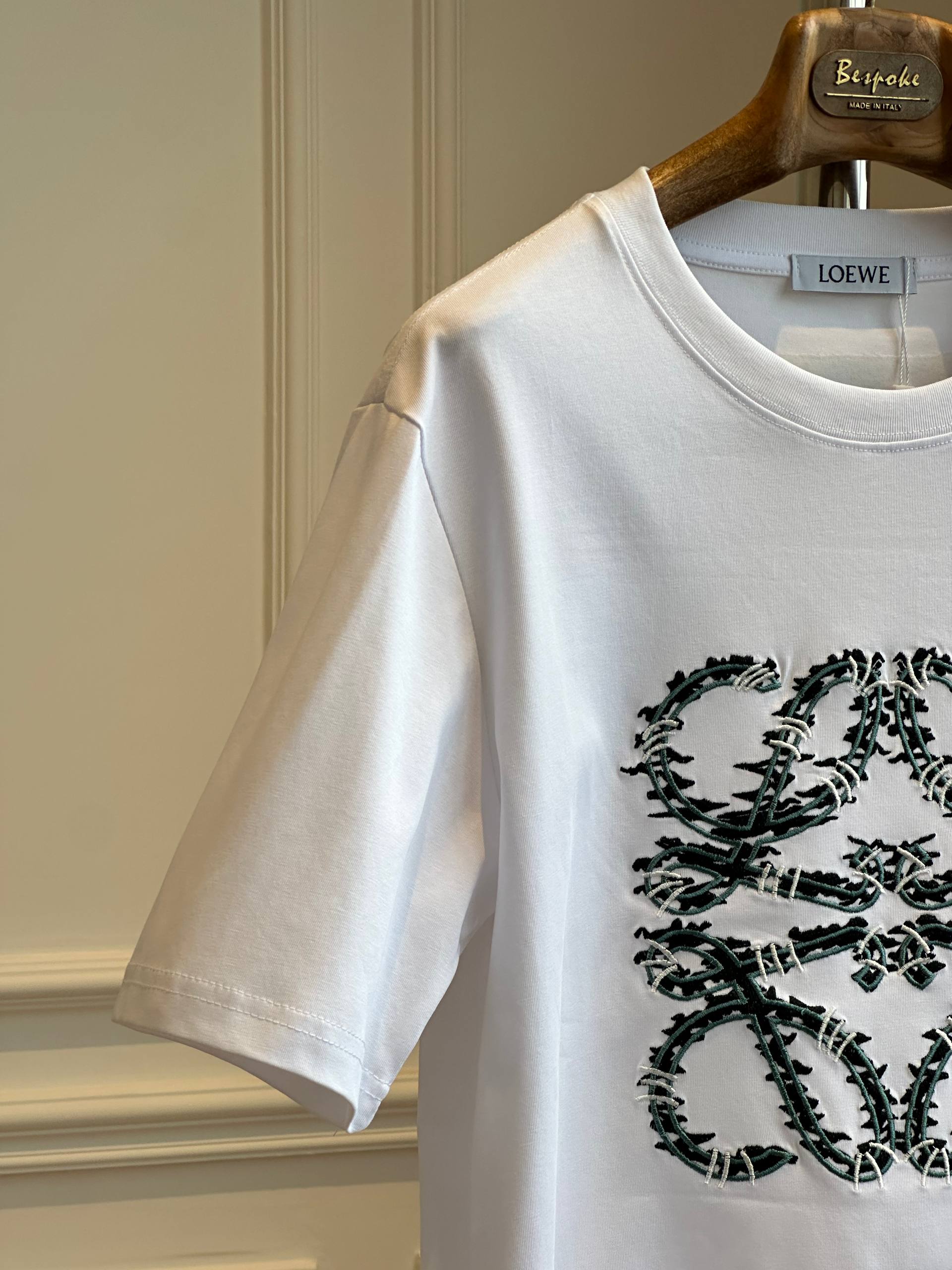 LOEWE Cotton T-Shirt with Barbed Wire Anagram Print