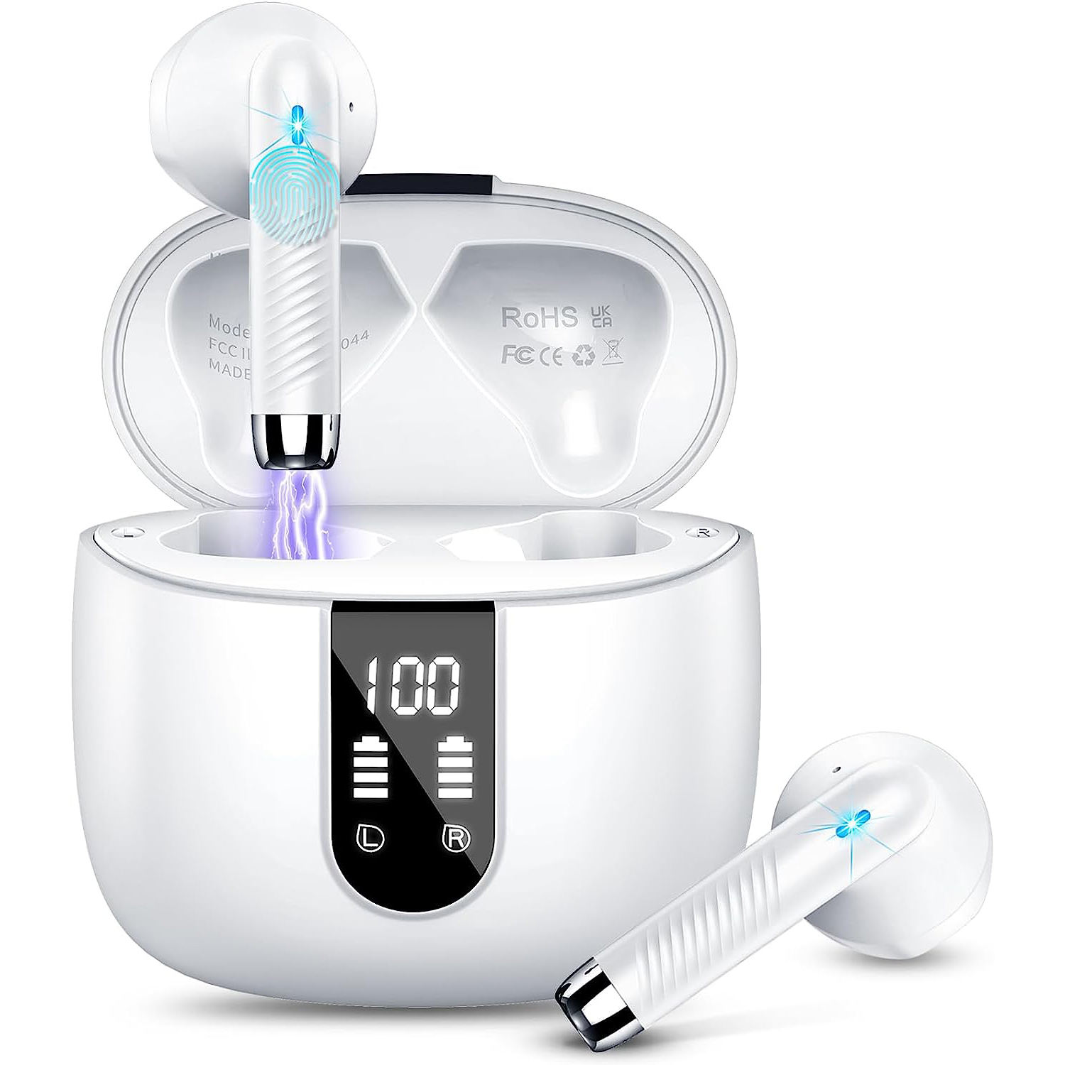 True Wireless for 5.3 In-Ear Earbuds 13mm Dynamic Drivers HiFi Stereo Sound CVC8.0 Microphone LED ANC IPX4