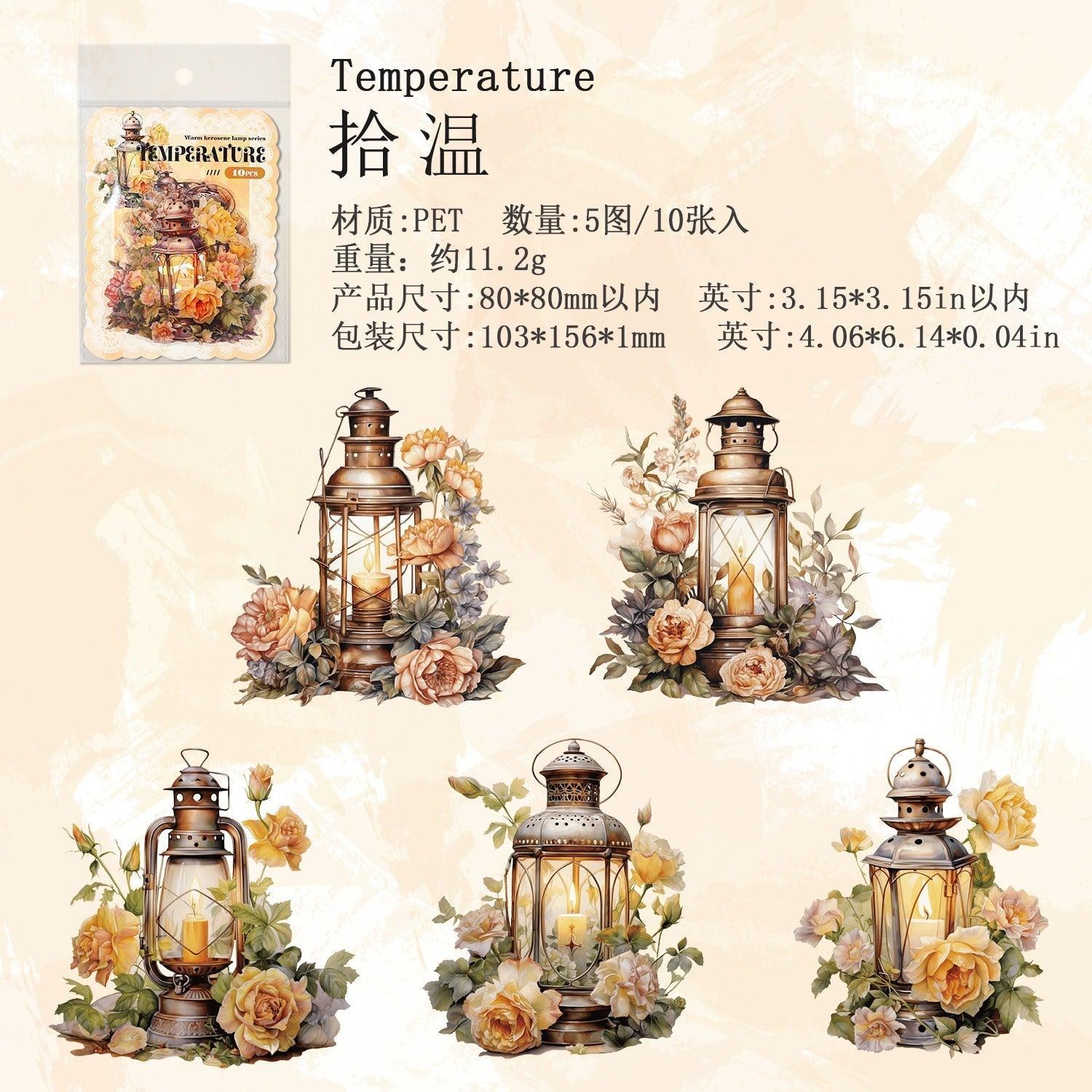 1121 PET Stickers Warmth Oil Lamp Series