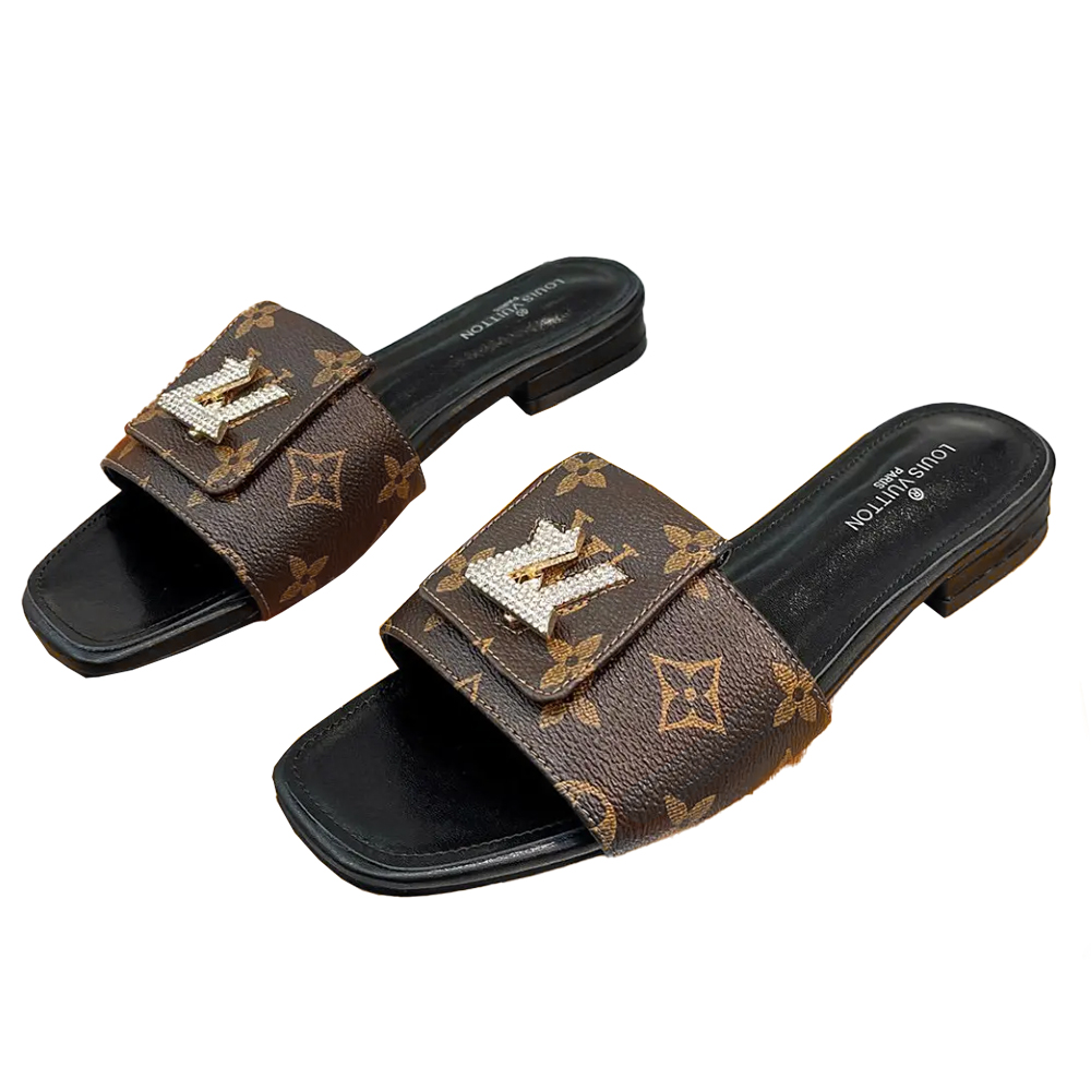 LV Comfortable Leather Flip-fFops  Slide Sandal