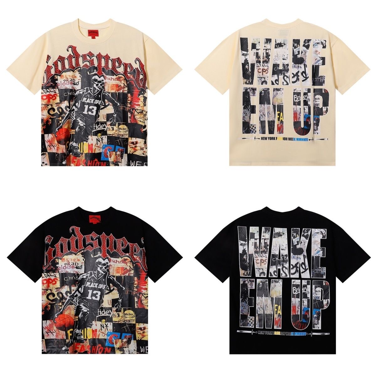 Godspeed NO. 13 Skull Basketball Player Tee 2 Colors