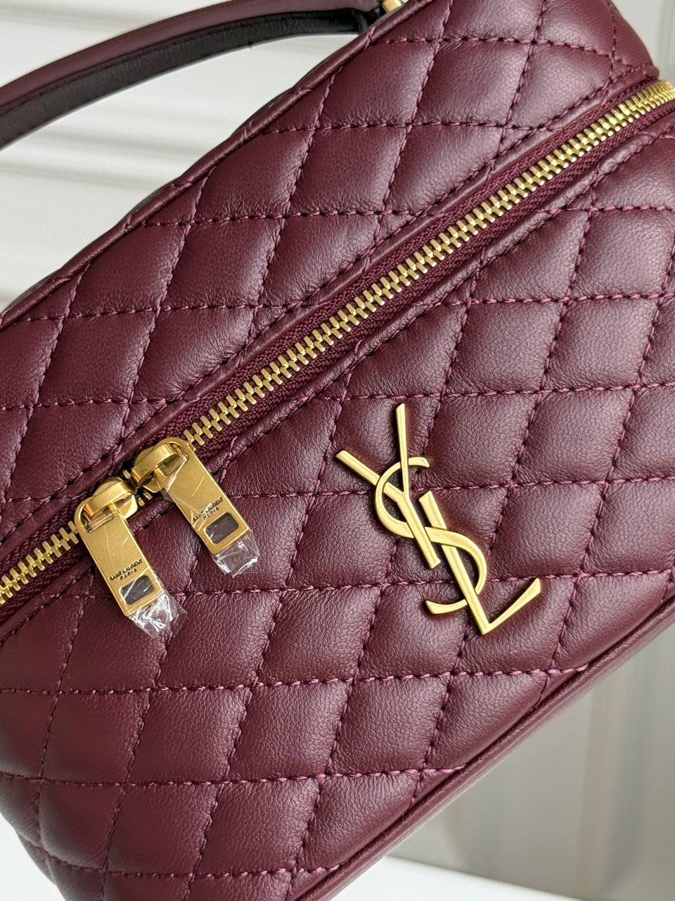 SAINT LAURENT GABY Quilted Leather Vanity Bag