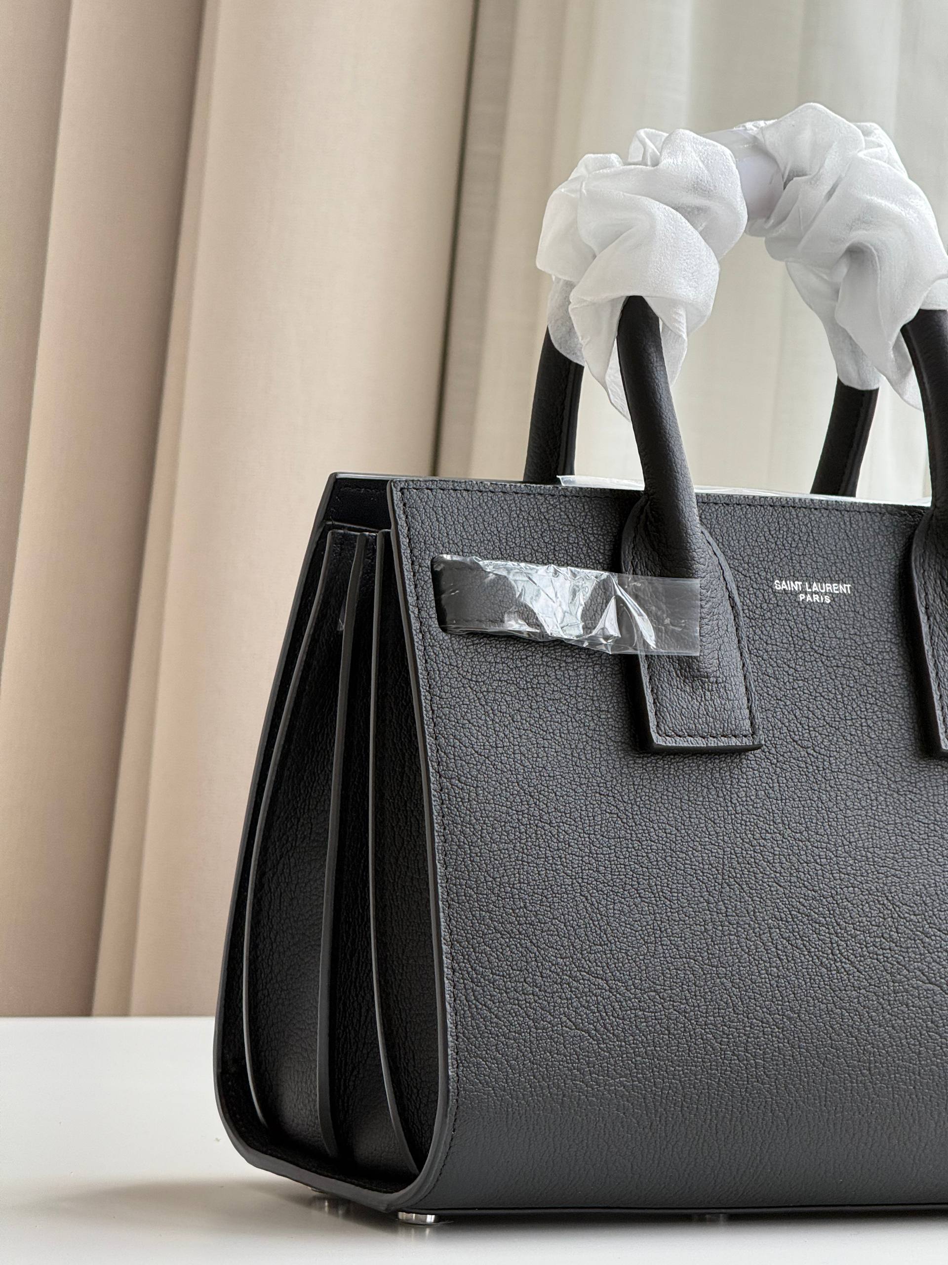 Yves Saint Laurent Sac de Jour Mini Grained Leather Satchel Handbag