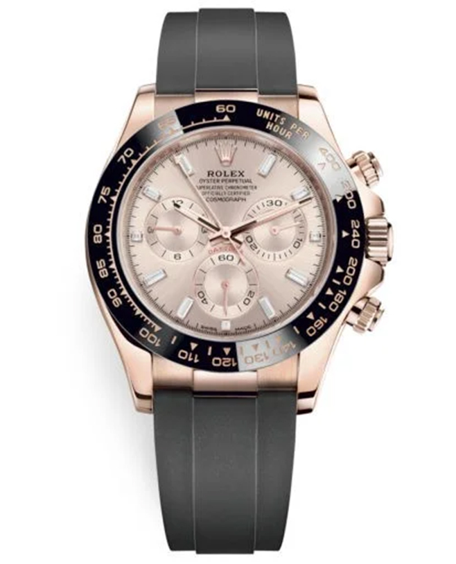 Rolex Cosmograph Daytona 116515ln Sundust Diamond Dial Oysterflex Everose Watch【1:1 Replica】
