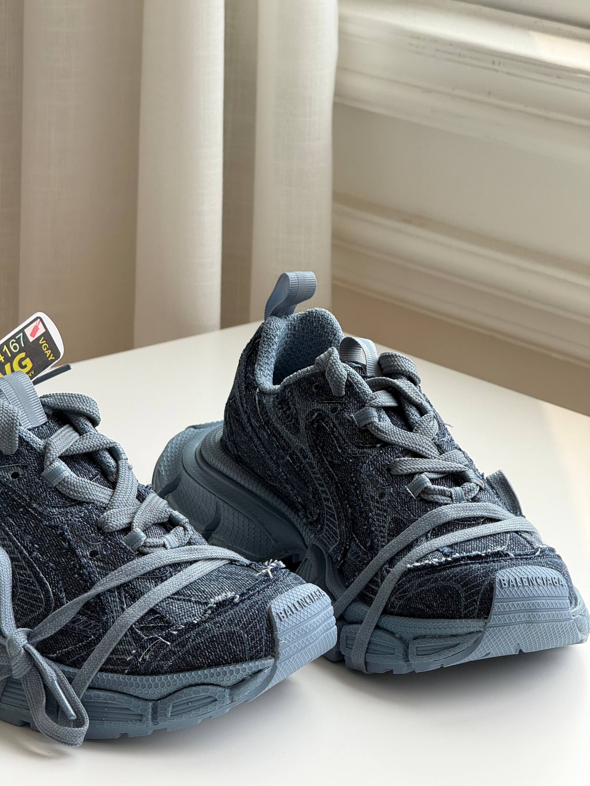 Balenciaga 3XL Distressed Denim Chunky Sneakers