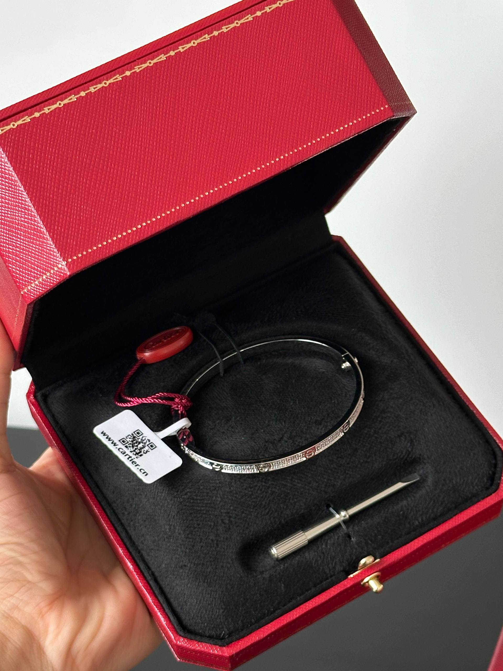 Cartier LOVE Series Full Paved Diamond Bracelet