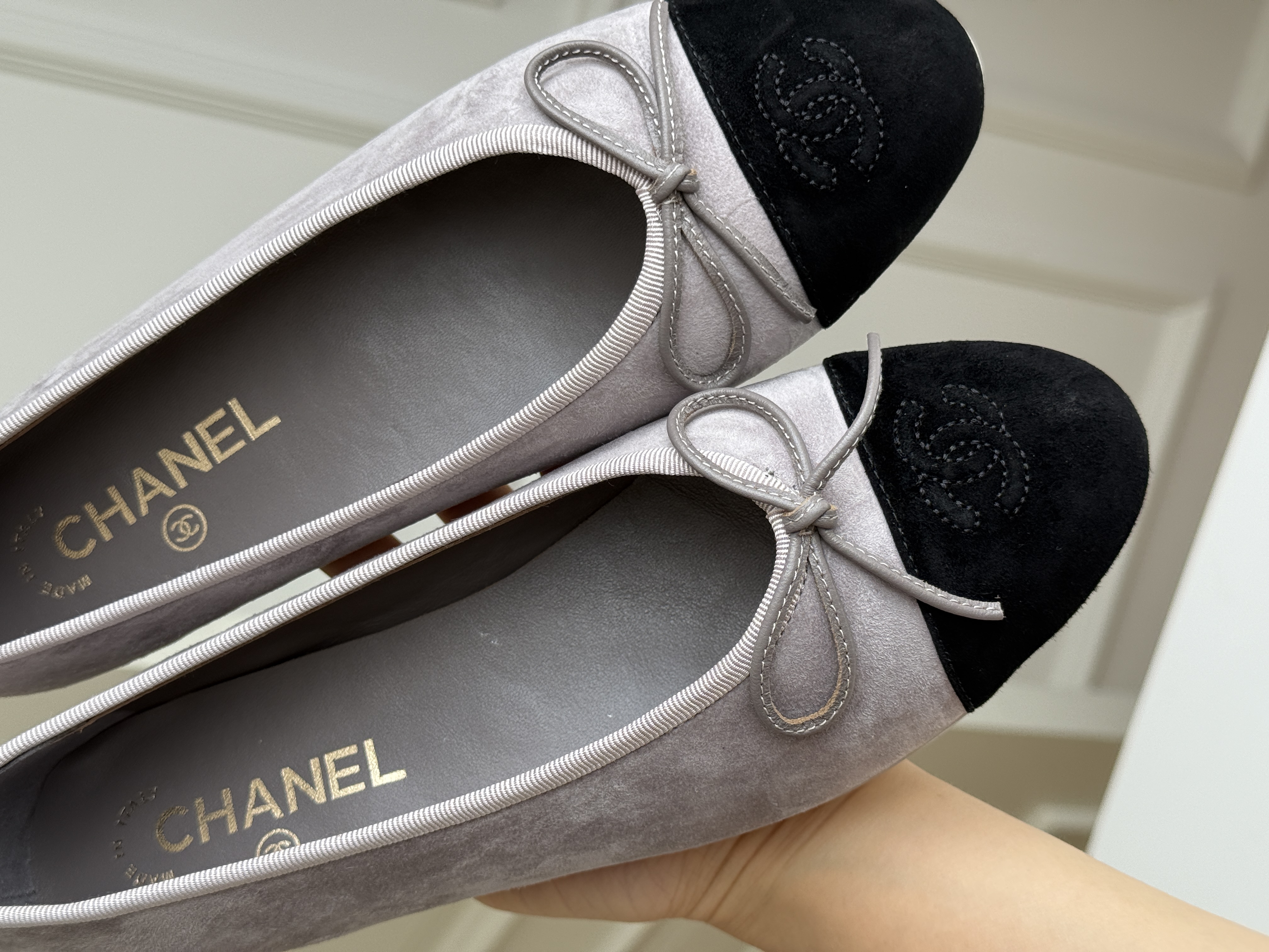Chanel Two-Tone Suede Ballerinas