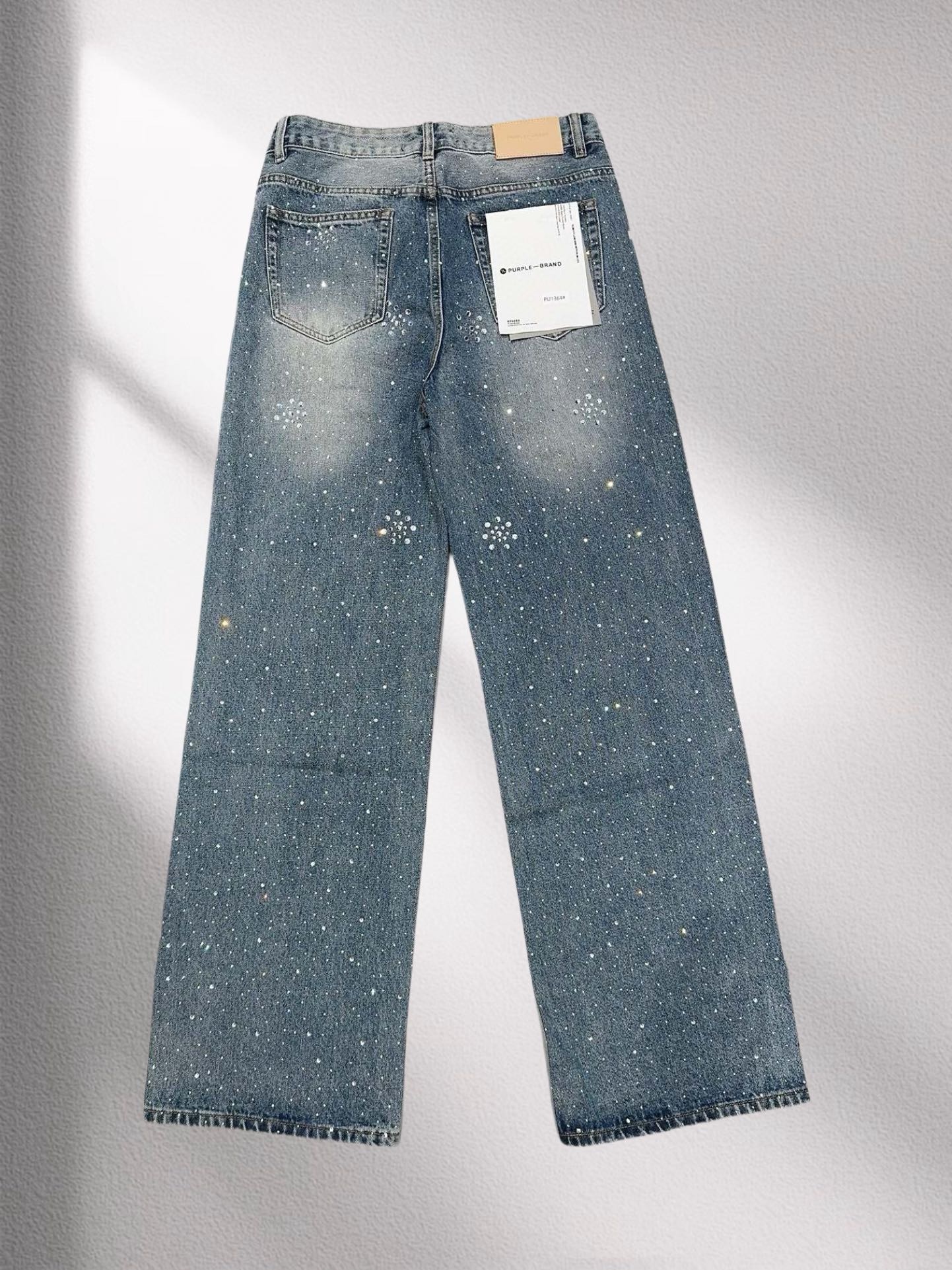 Purple Brand snow and white hole jeans