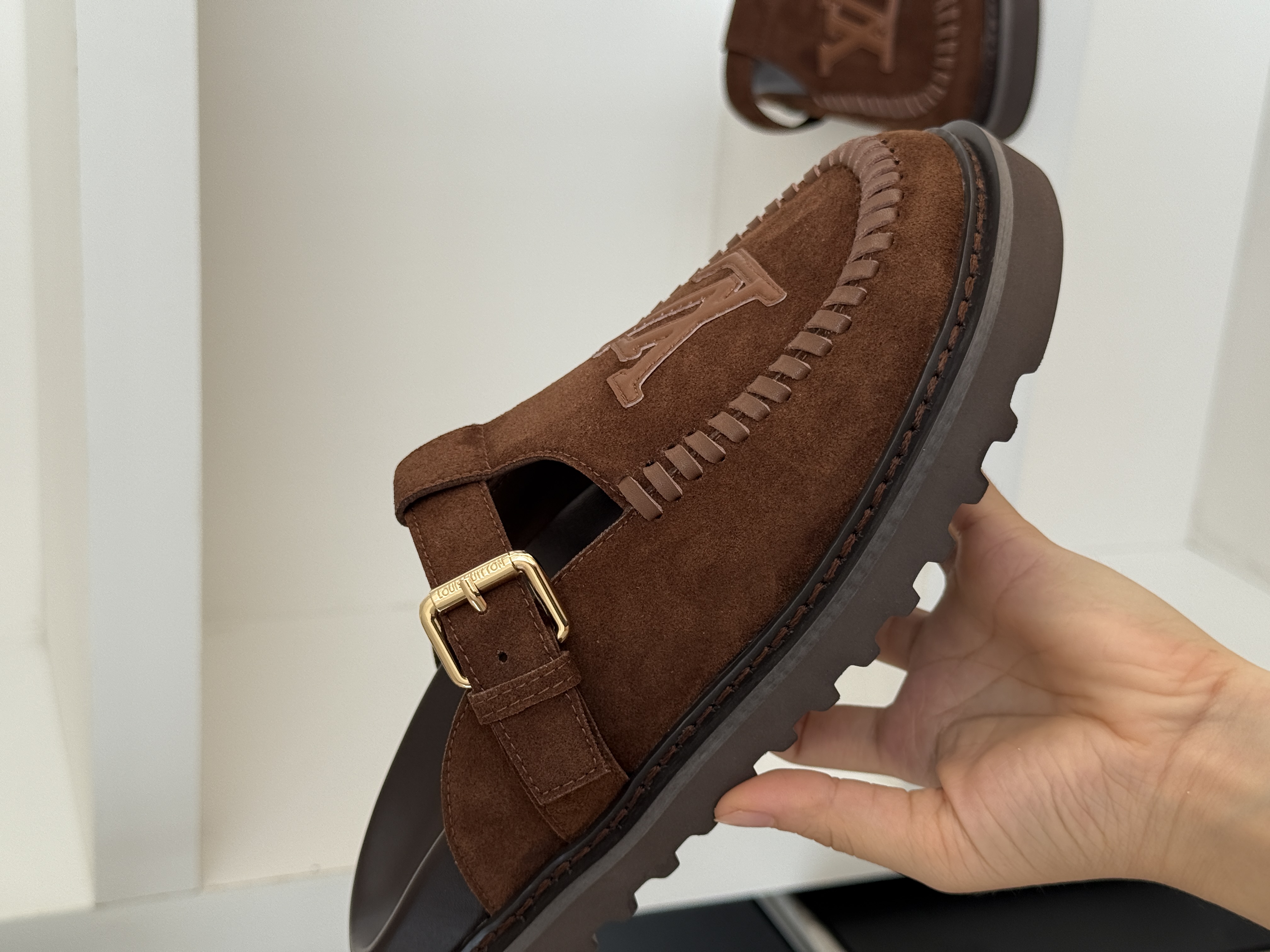 Louis Vuitton Brown Suede Mules