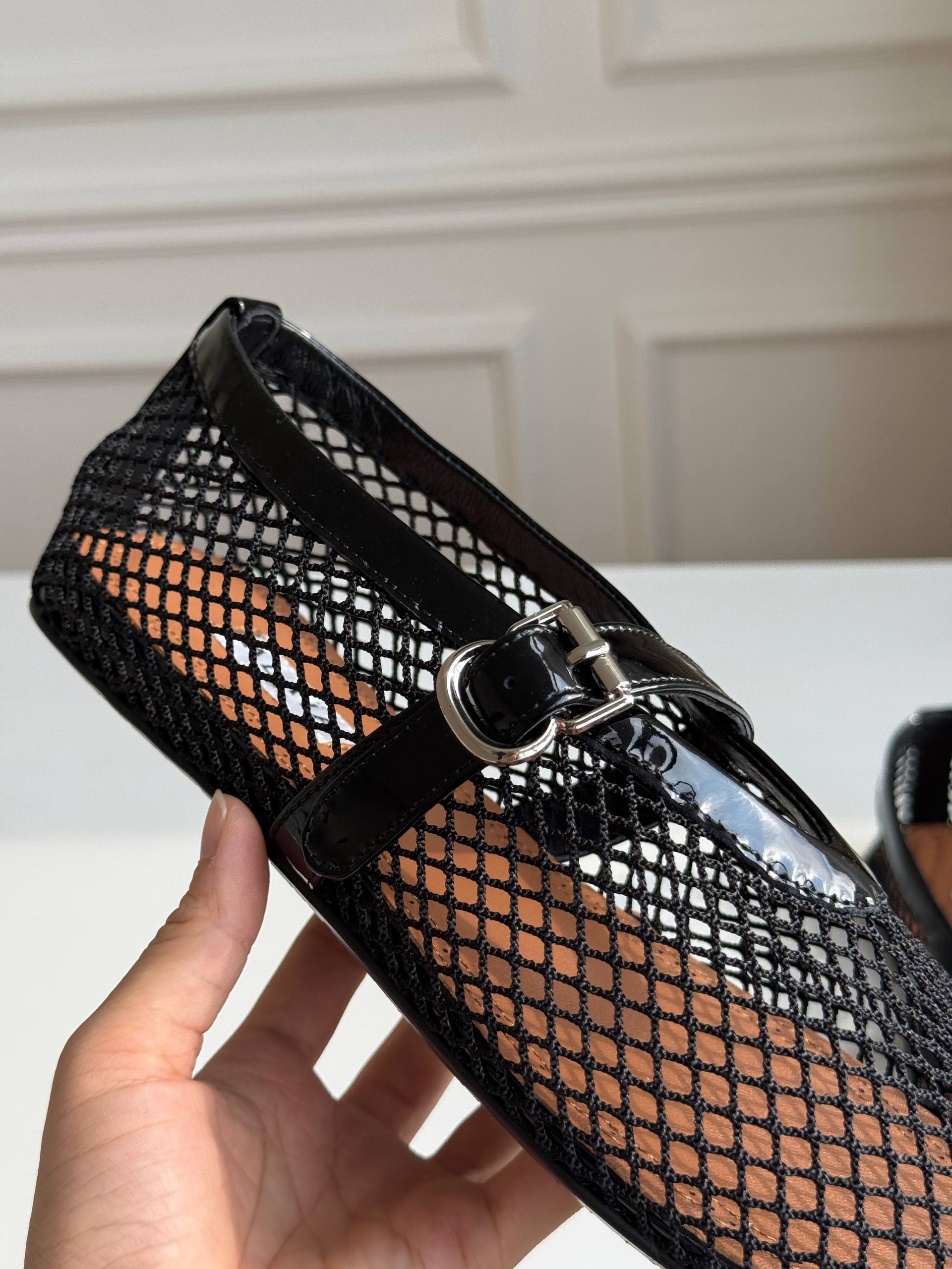 Mesh Mary Jane Flat Shoes