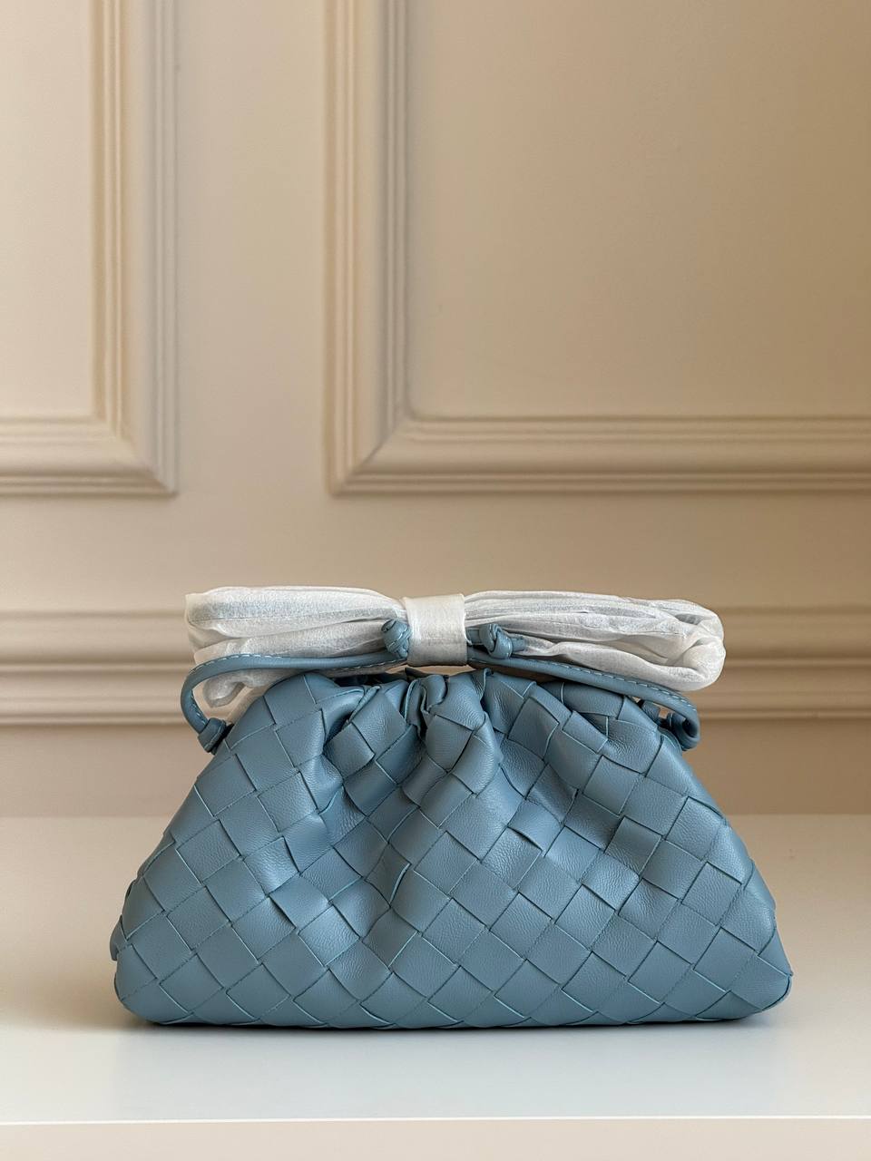 Bottega Veneta The Pouch Intrecciato Leather Clutch