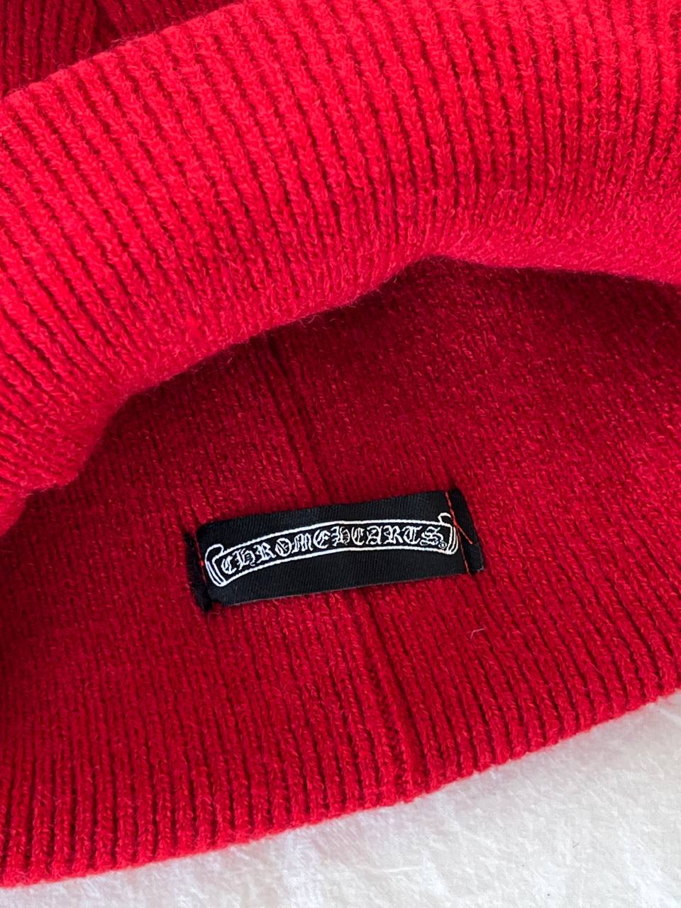 Chrome Hearts Black Gothic Cross Embroidery Cuff Knit Beanie