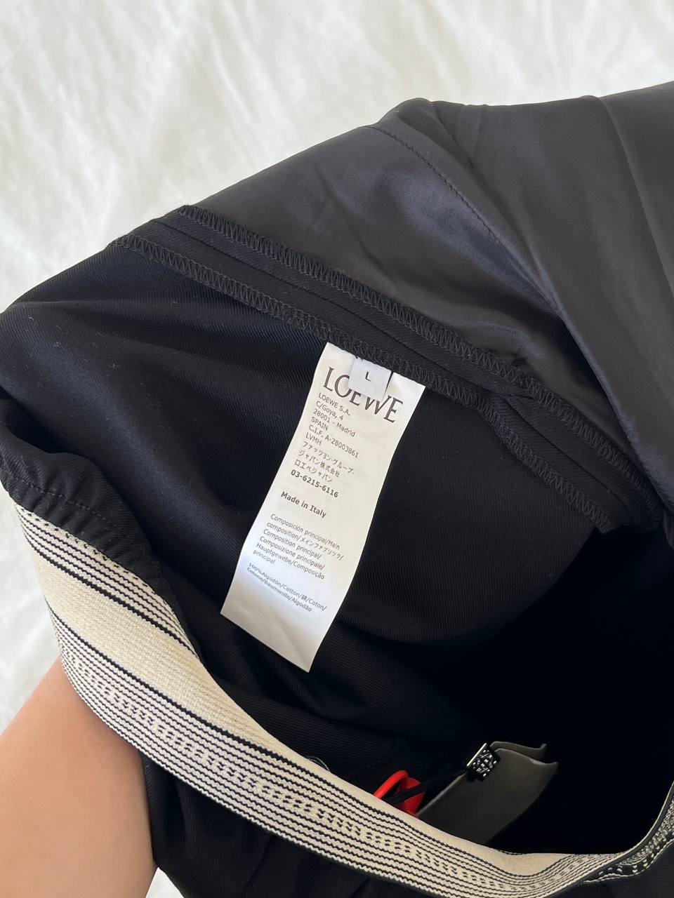 Prada Black Elastic Waist Wide Leg Trousers