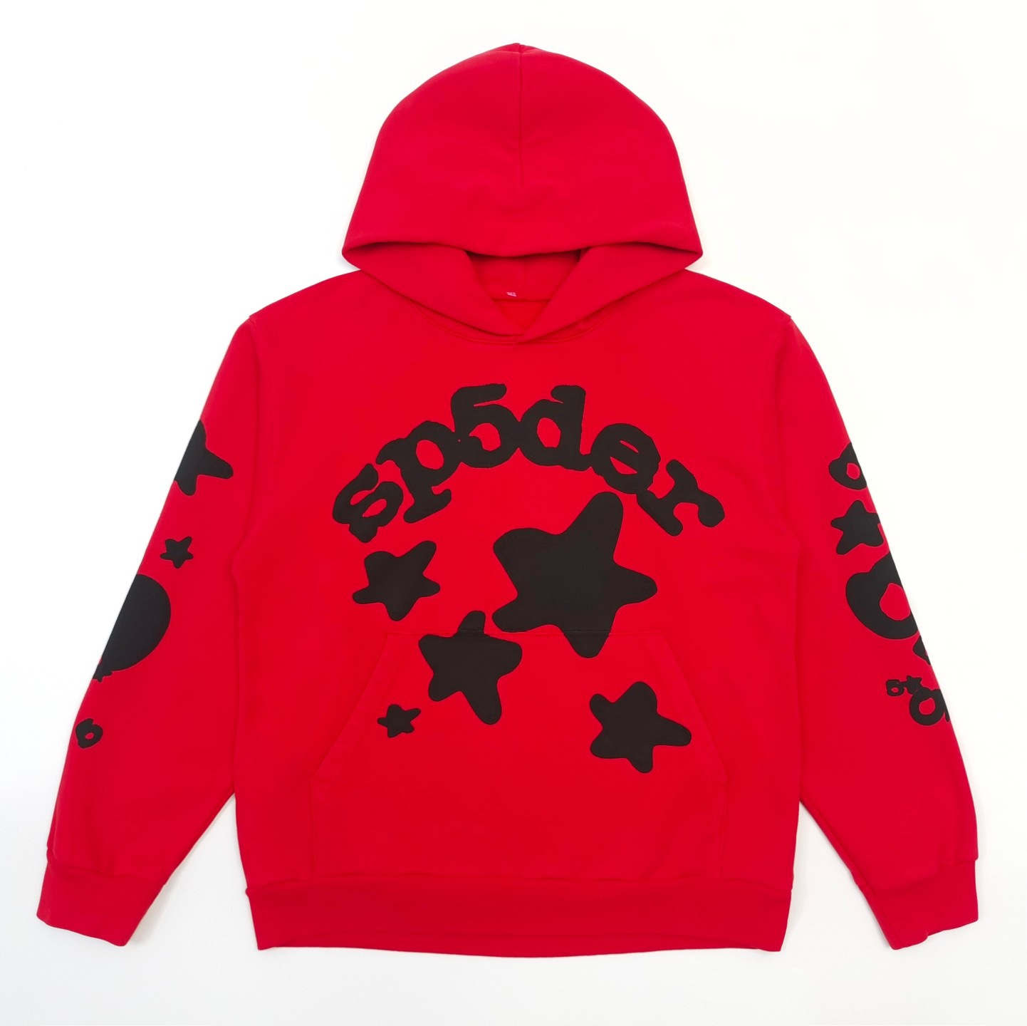 1:1 Best Quality Black Puff Star Hoodie Red Color