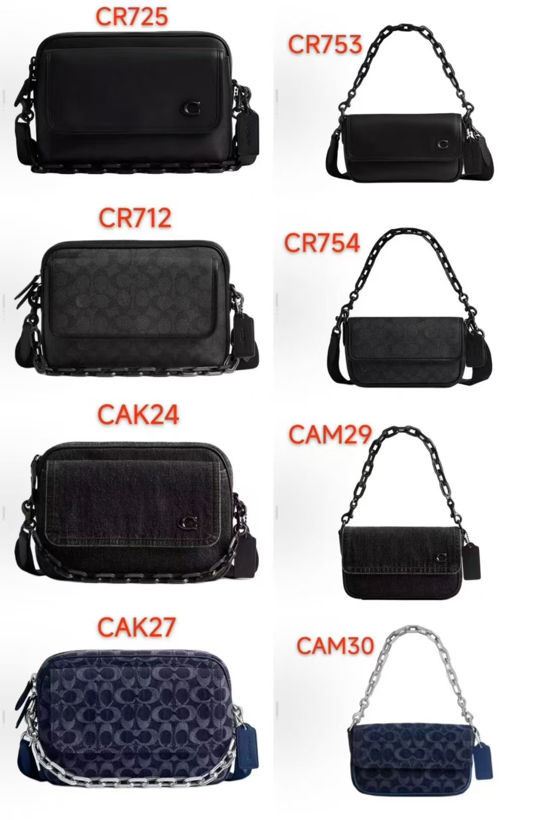Men Handbag CR753 CR754 CAM29 CAM30 CR725 CR712 CAK24 CAK27  Charter 18 24 Flap Crossbody Chain Bag
