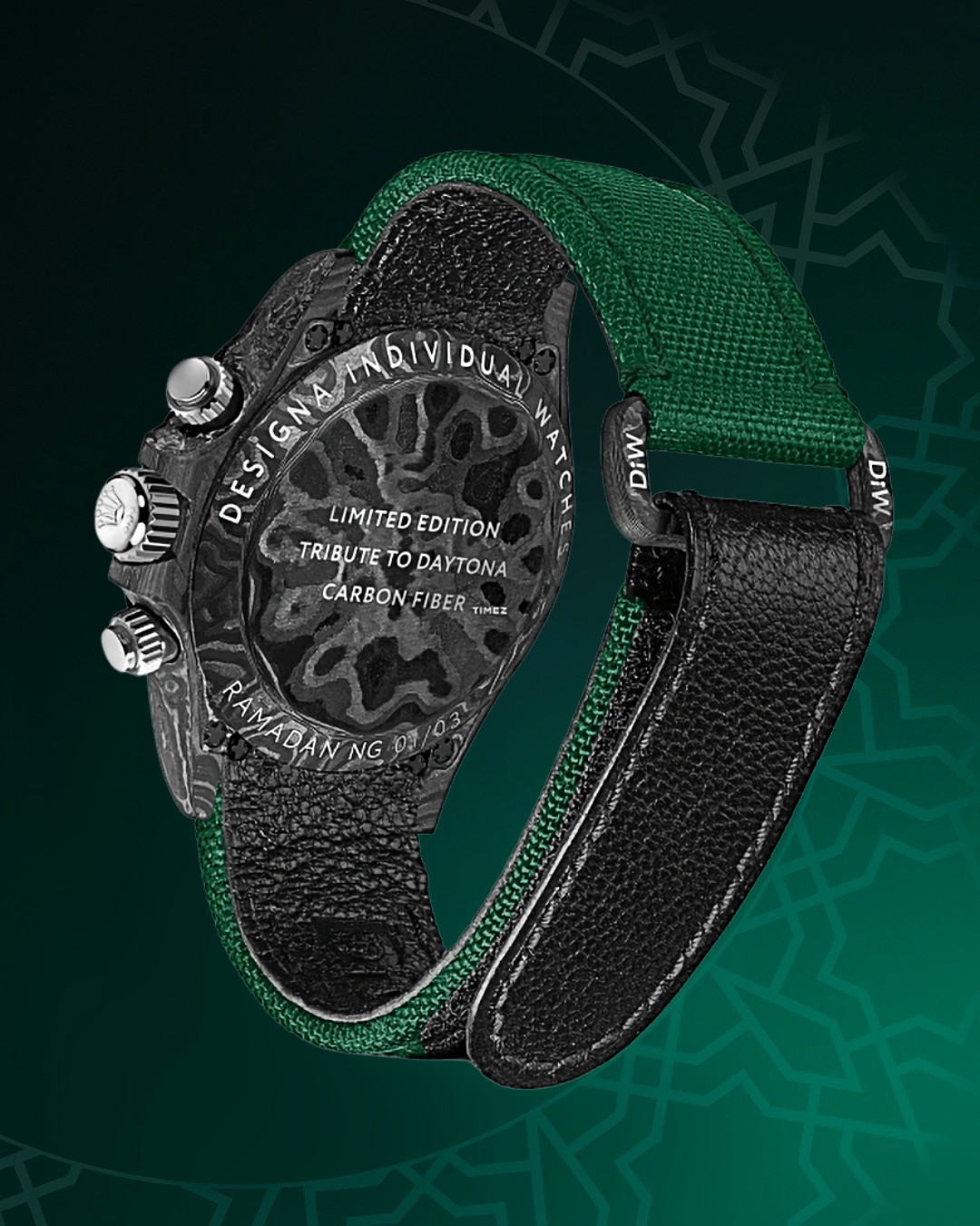 DiW Rolex Graphite Daytona RAMADAN 40mm Watch【1:1 Replica】