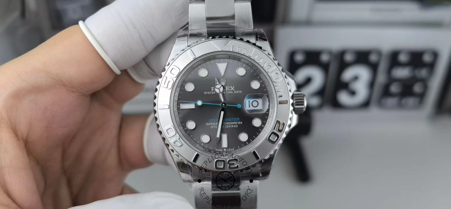 Rolex Yacht-Master 126622 Platinum Bezel Dark Rhodium Grey Dial 40MM Mens Replica Watch