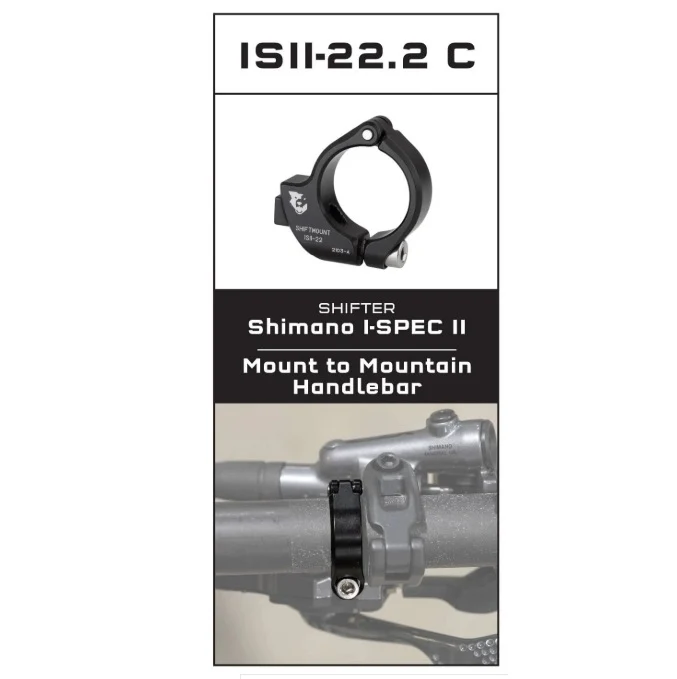 Adaptateur de Fixation WOLF TOOTH ShiftMount ISEV- 22 Shimano I-SPEC II Shifter > Cintre 22 mm