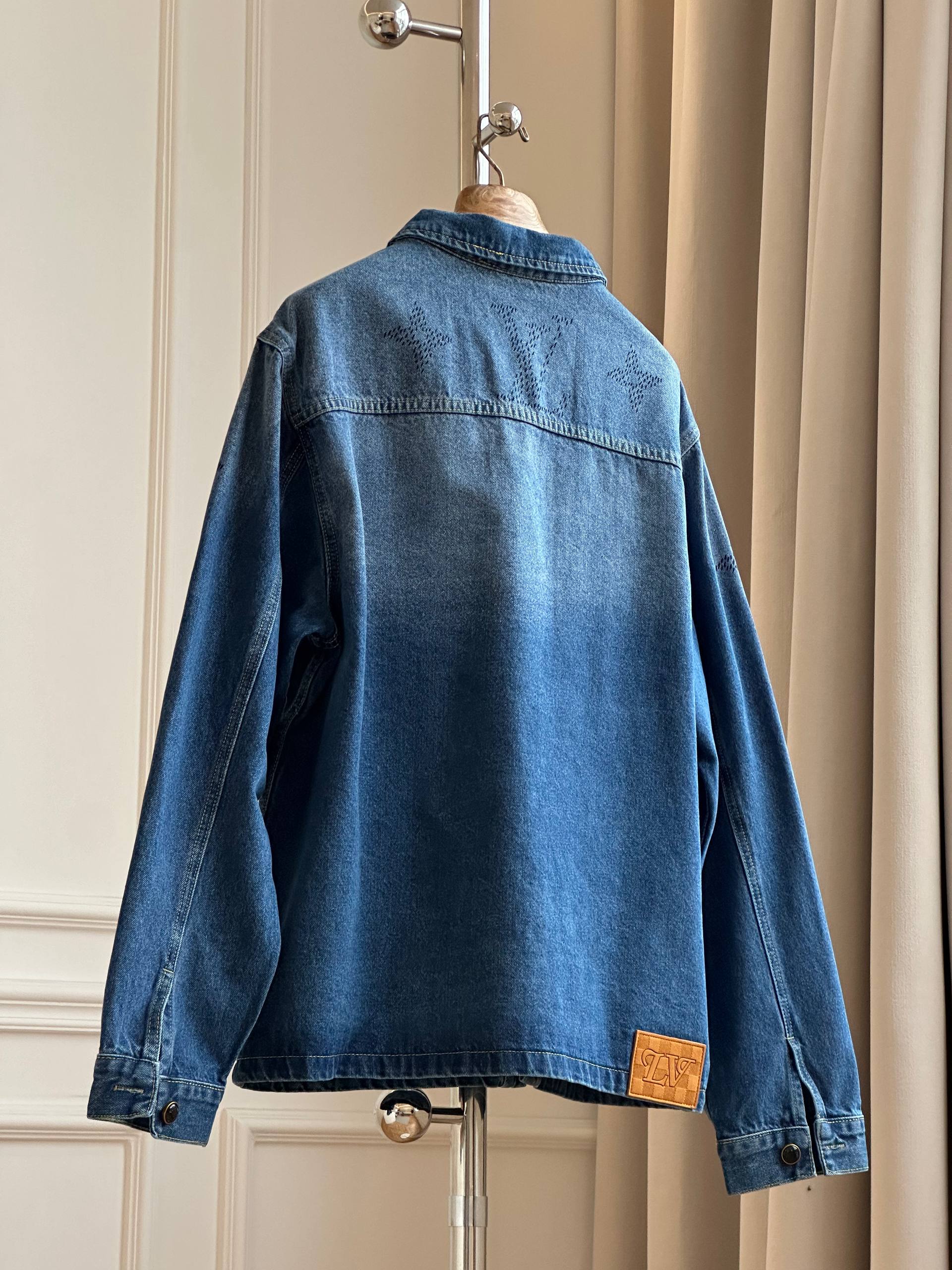 Louis Vuitton Monogram Gradient Laser-Etched Denim Overshirt