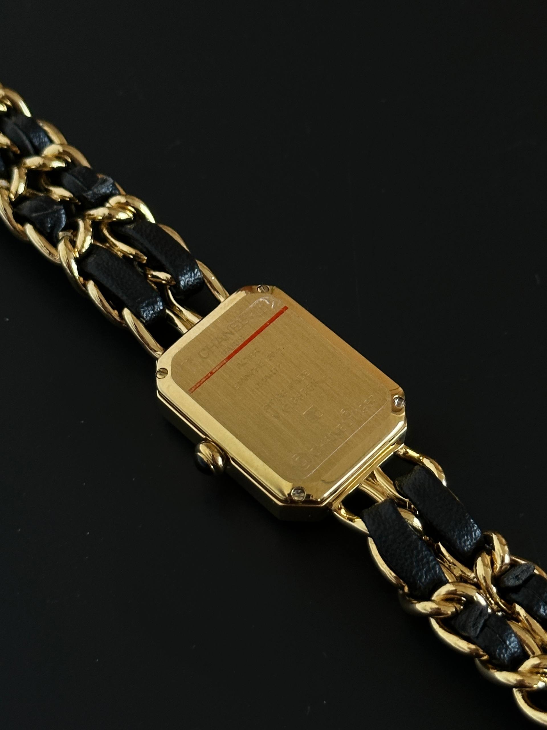 Chanel Première Smooth Gold Leather Interwoven Chain Watch