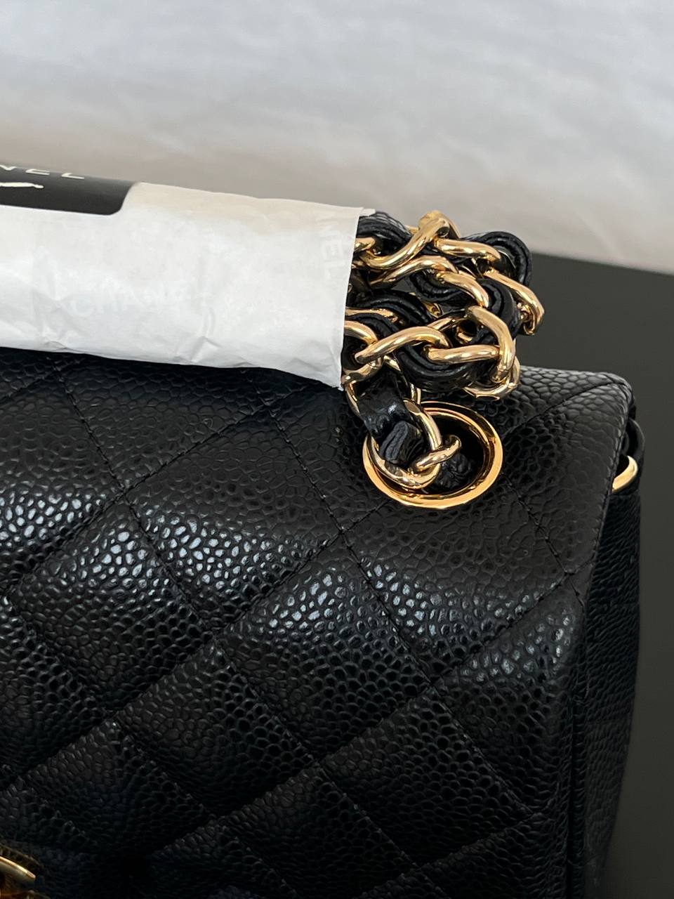 CHANEL Classic Small Flap Caviar Quilted Leather Bag with Gold Hardware