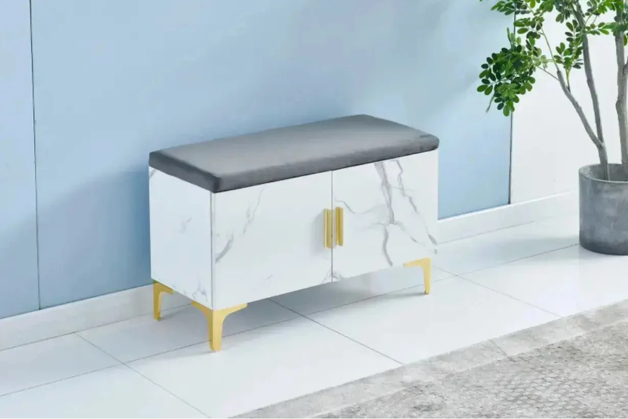Ottoman - Meuble à Chaussure avec Pouf Confort - 82 x 35 cm