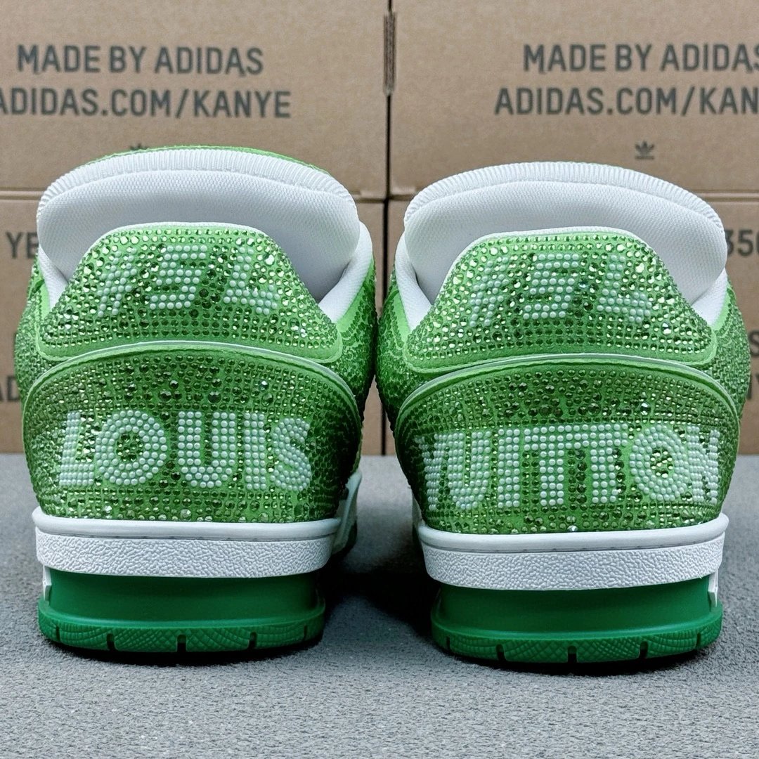 LV Full Diamond Sneaker Green
