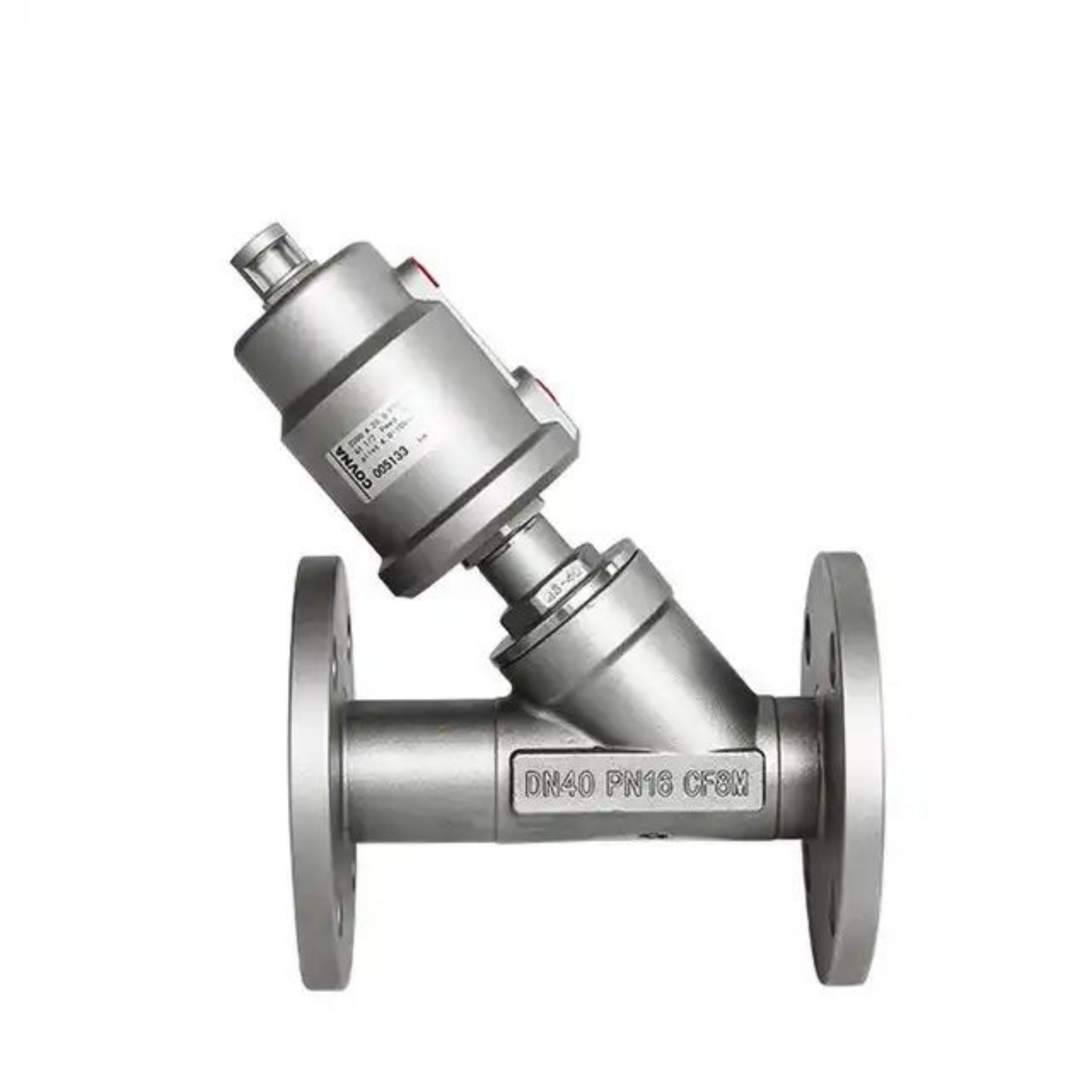 1/2'' 3/4'' 1'' 304 Stainless Steel Pneumatic Angle Seat Valve Y-type Pneumatic Valve Flange Angle Seat Valve